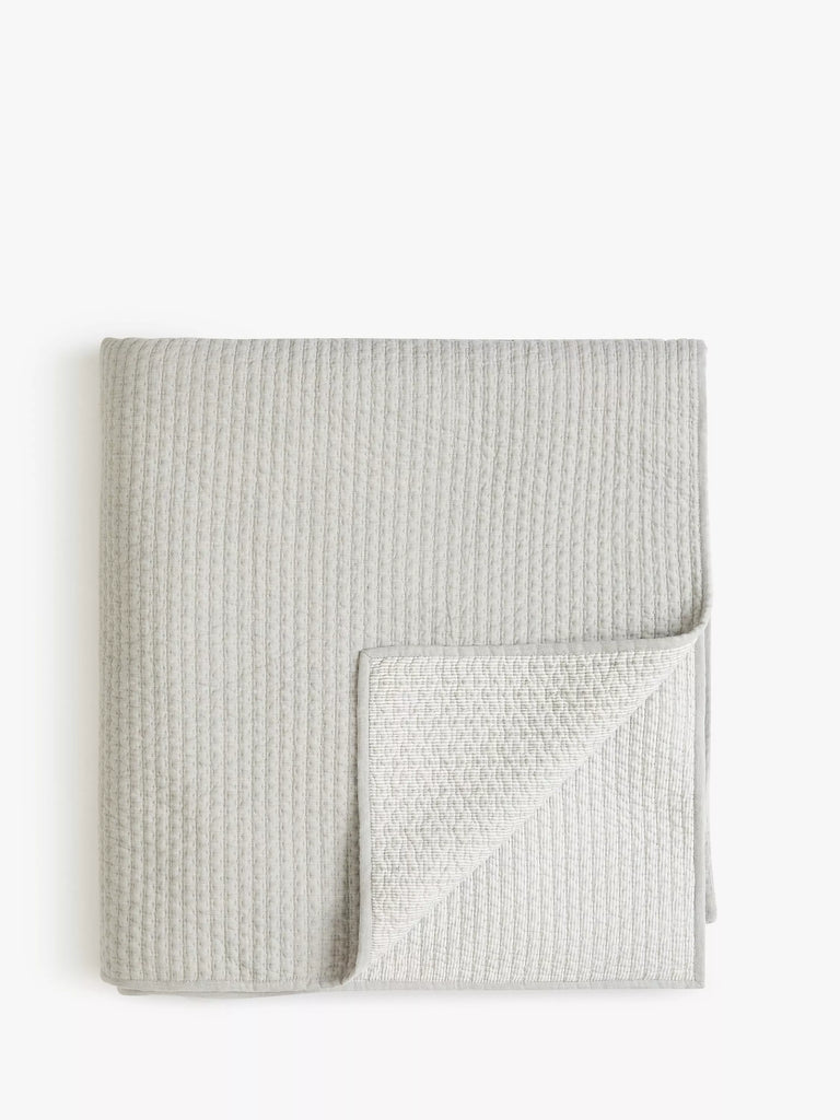 John Lewis Mini Stitch Quilted Bedspread, Grey