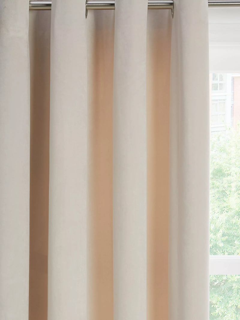 John Lewis Velvet Pair Lined Eyelet Curtains