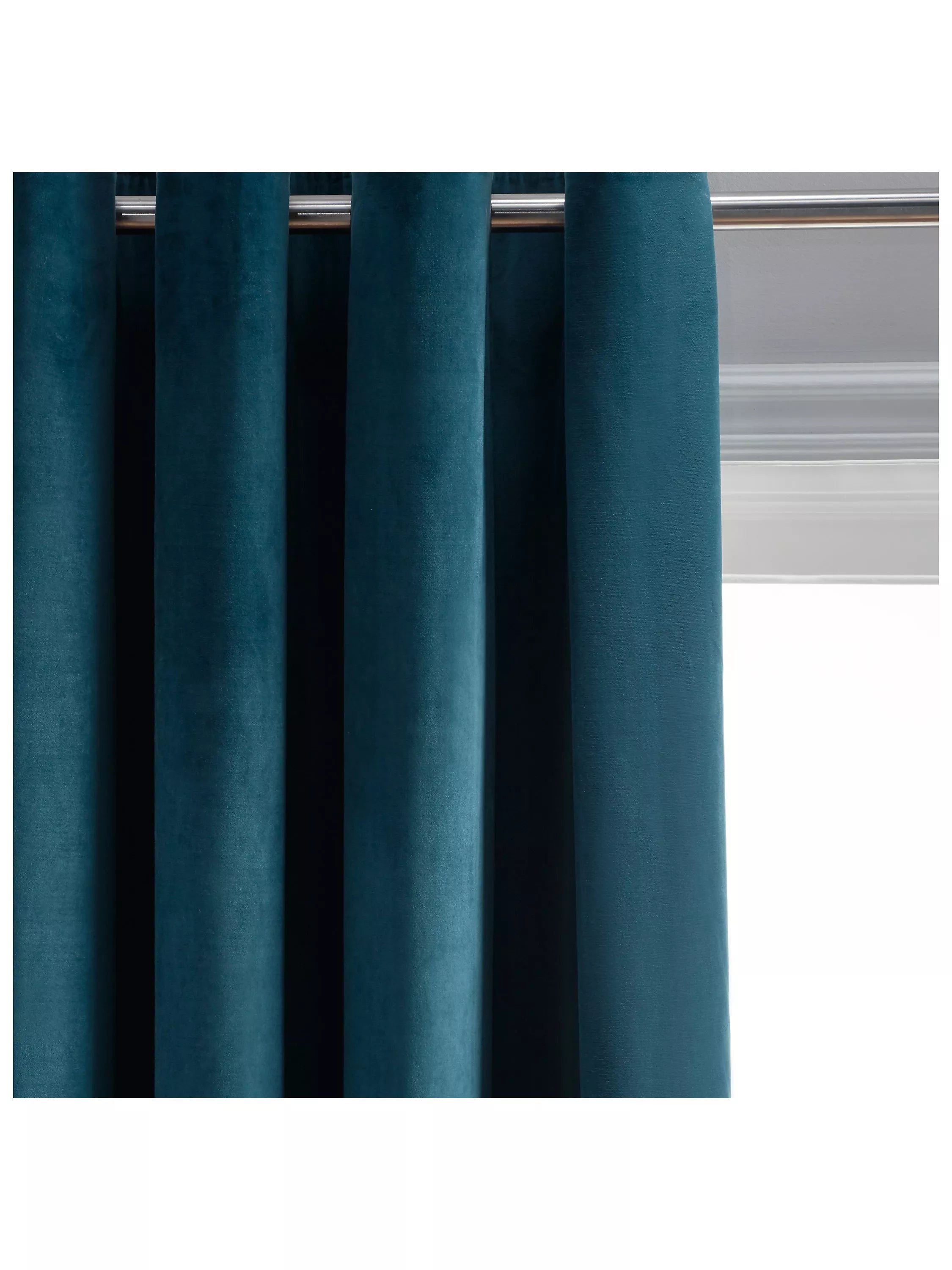 John Lewis Velvet Pair Lined Eyelet Curtains