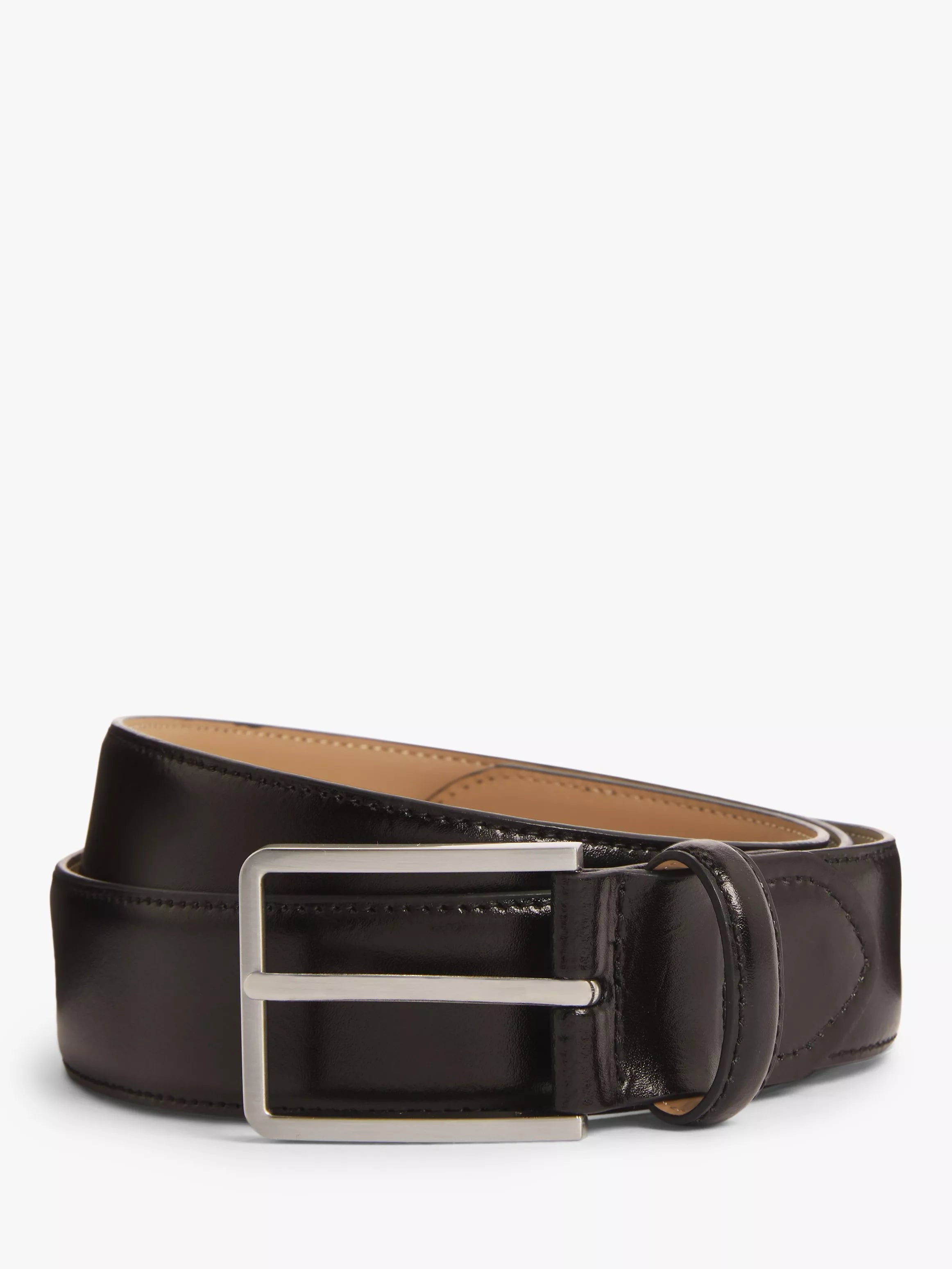 John Lewis 34mm black leather belt, imported from the UK