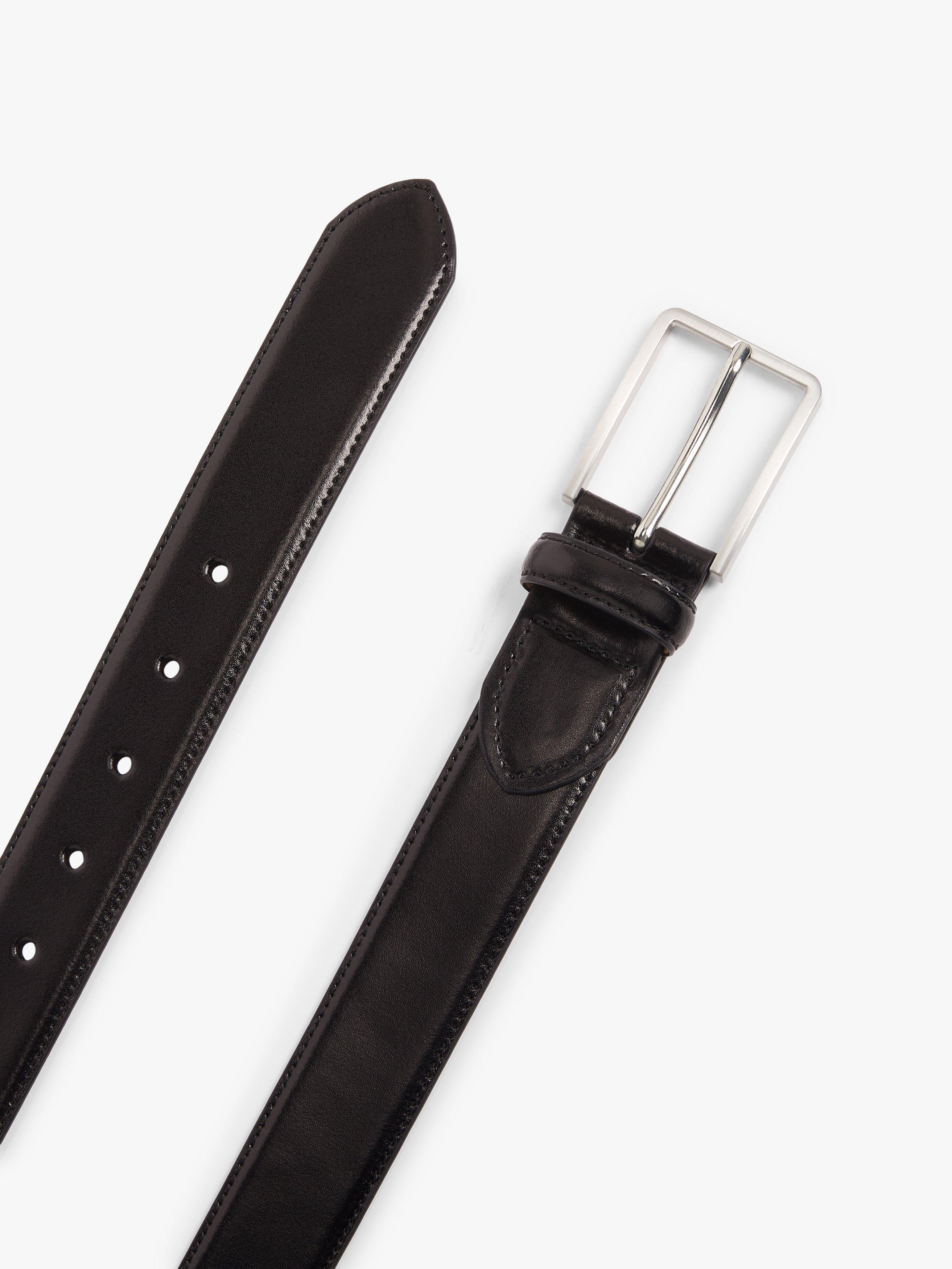 John Lewis 34mm black leather belt, imported from the UK
