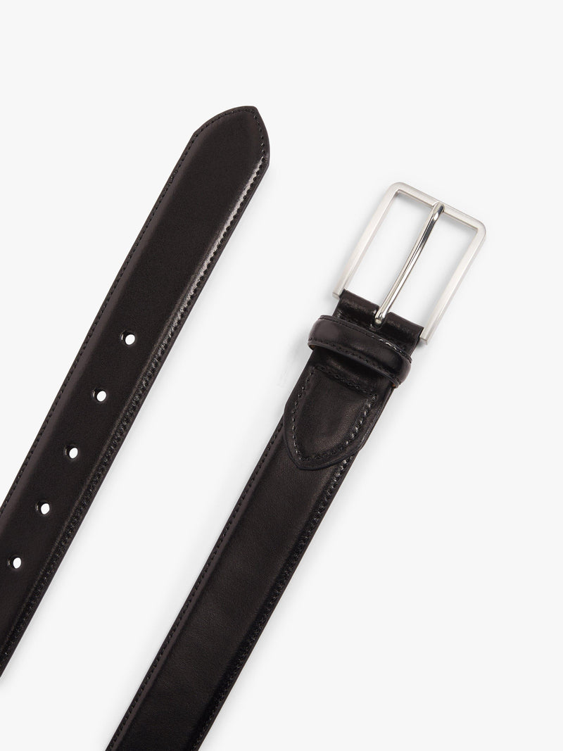 John Lewis 34mm black leather belt, imported from the UK