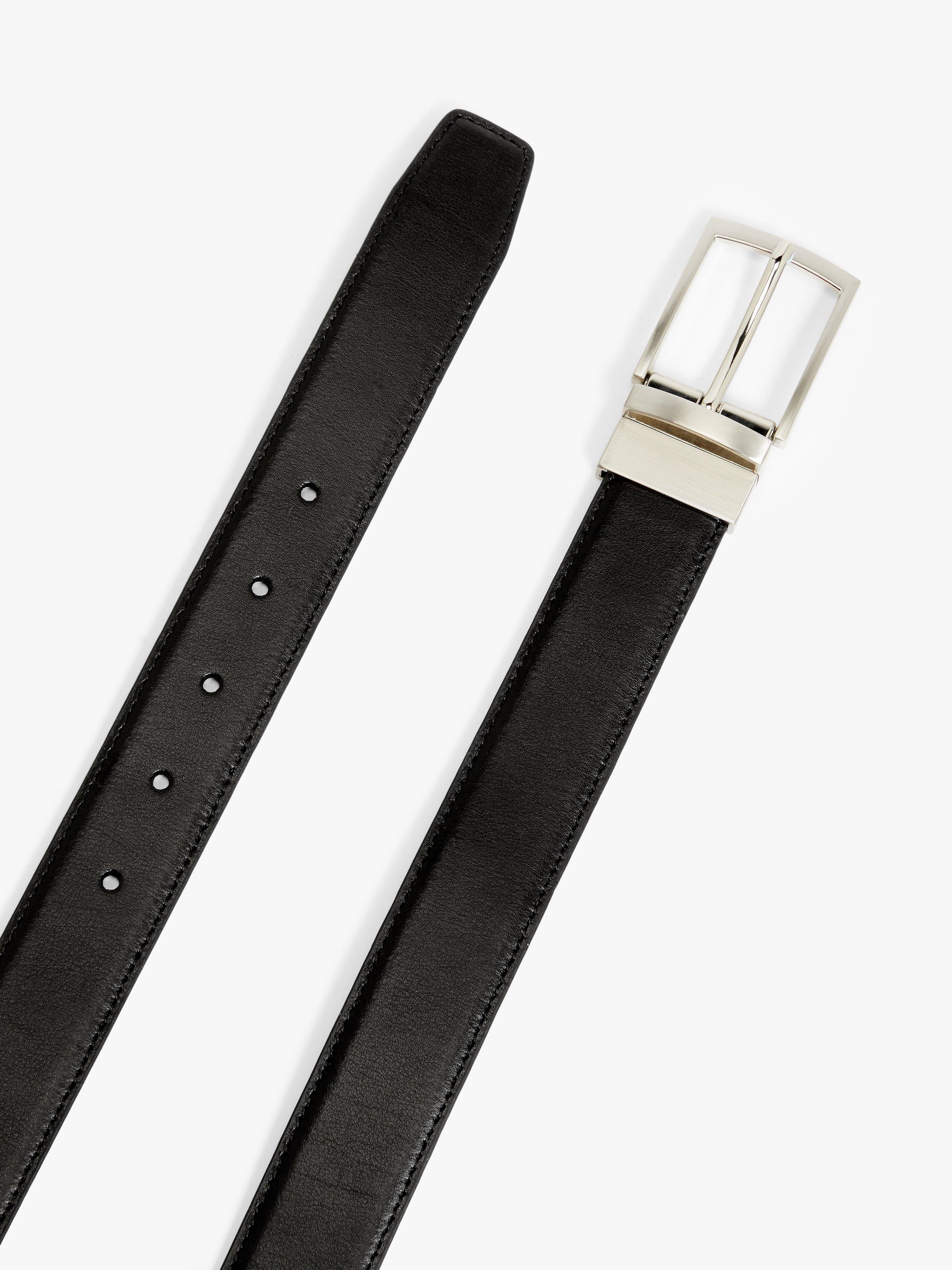 John Lewis reversible leather belt black brown 30mm, imported from the UK