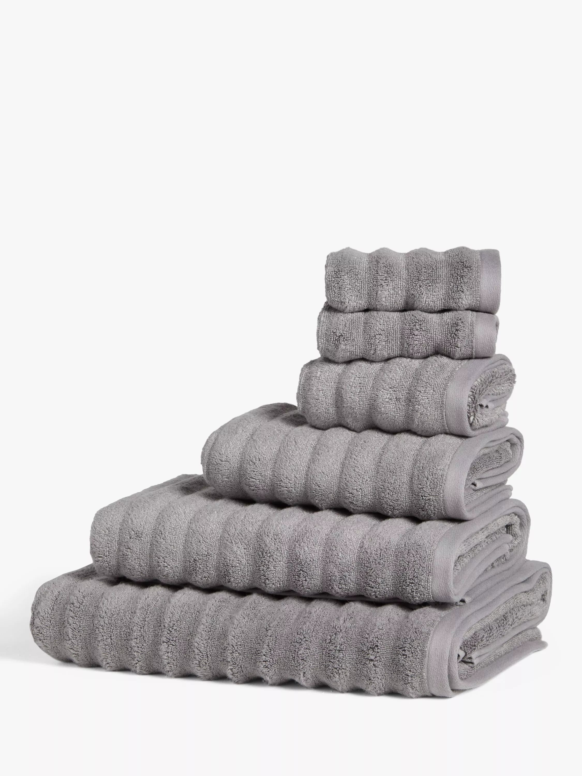 John Lewis Luxury Spa Towels containing TENCEL™ Modal, Dove Grey, Hand Towel