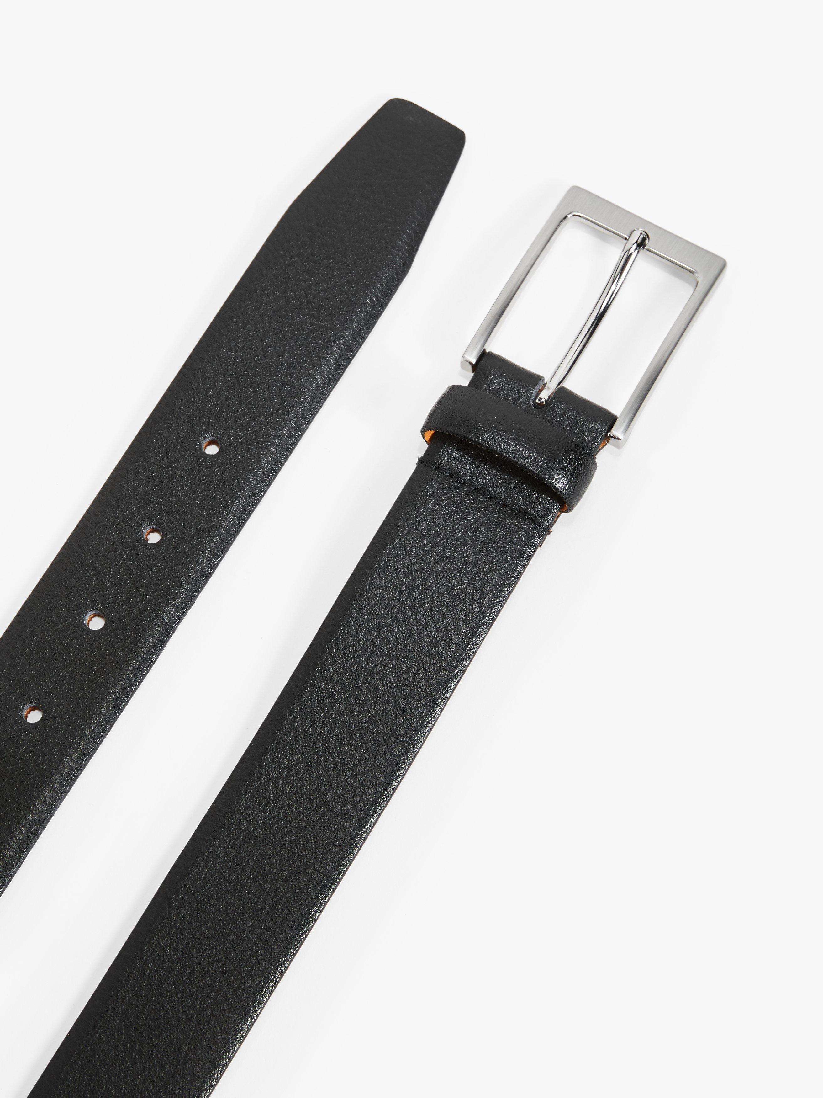 John Lewis black grain leather belt 35mm, UK version