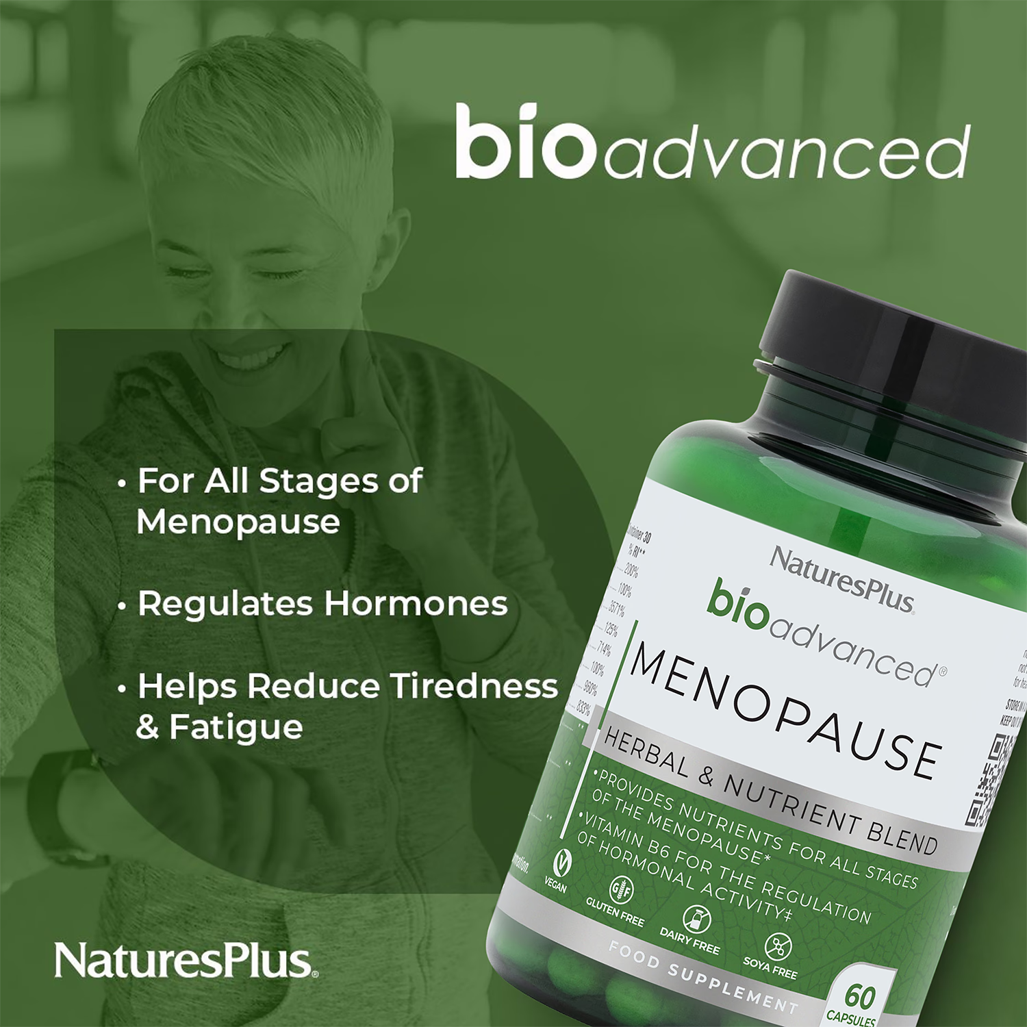 NaturesPlus BioAdvanced menopause capsules 60 count - British product
