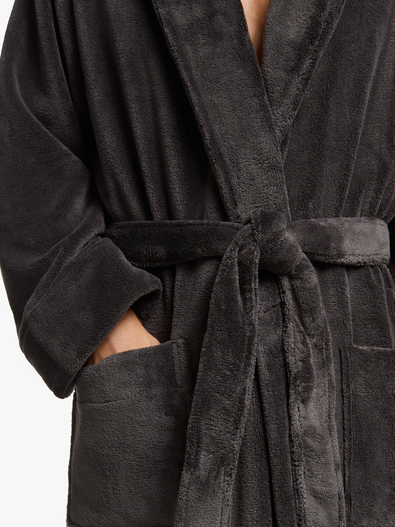 John Lewis sheared fleece robe with pockets and adjustable belt, UK version