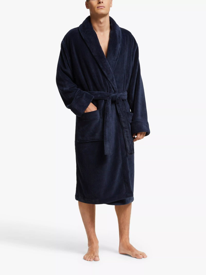 John Lewis sheared fleece robe with pockets and adjustable belt, UK version