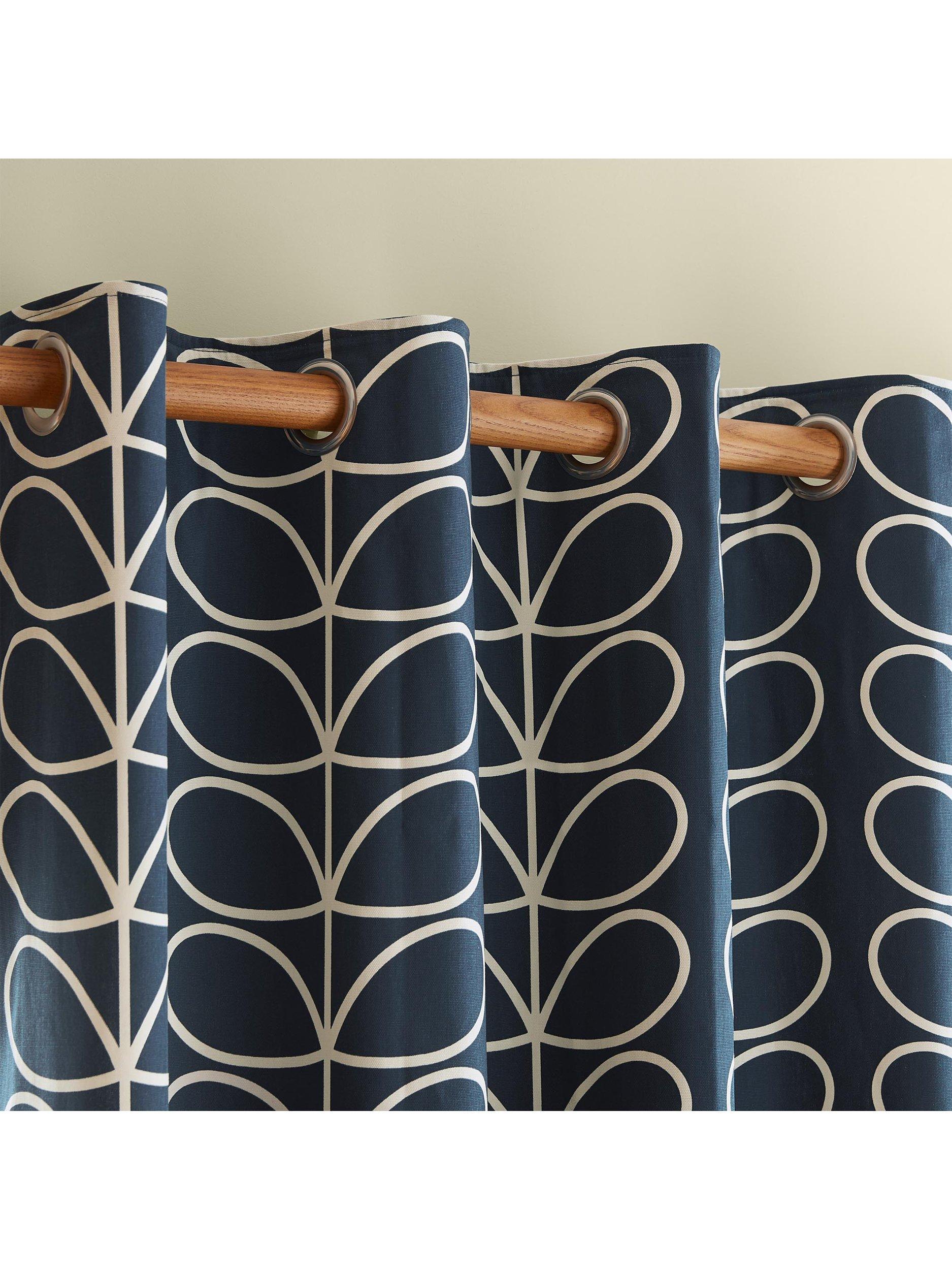 Orla Kiely Linear Stem eyelet curtain pair (British brand)