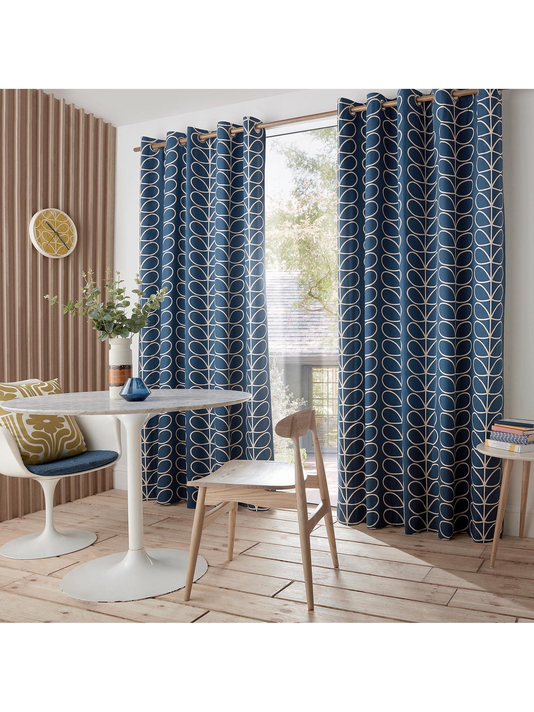 Orla Kiely Linear Stem eyelet curtain pair (British brand)