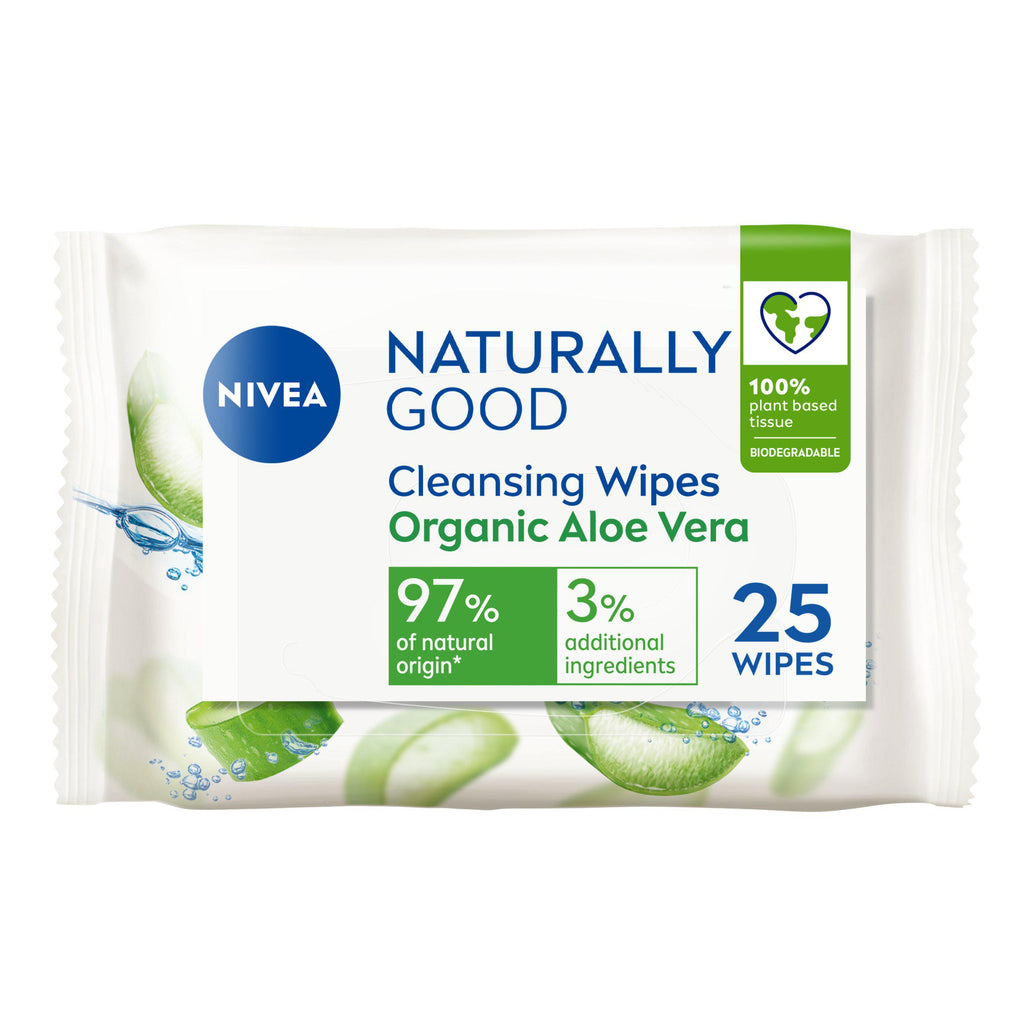 Nivea Naturally Good Organic Aloe Vera Face Cleansing Wipes x25