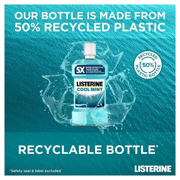 Listerine Cool Mint Antibacterial Mouthwash 500ml, UK version