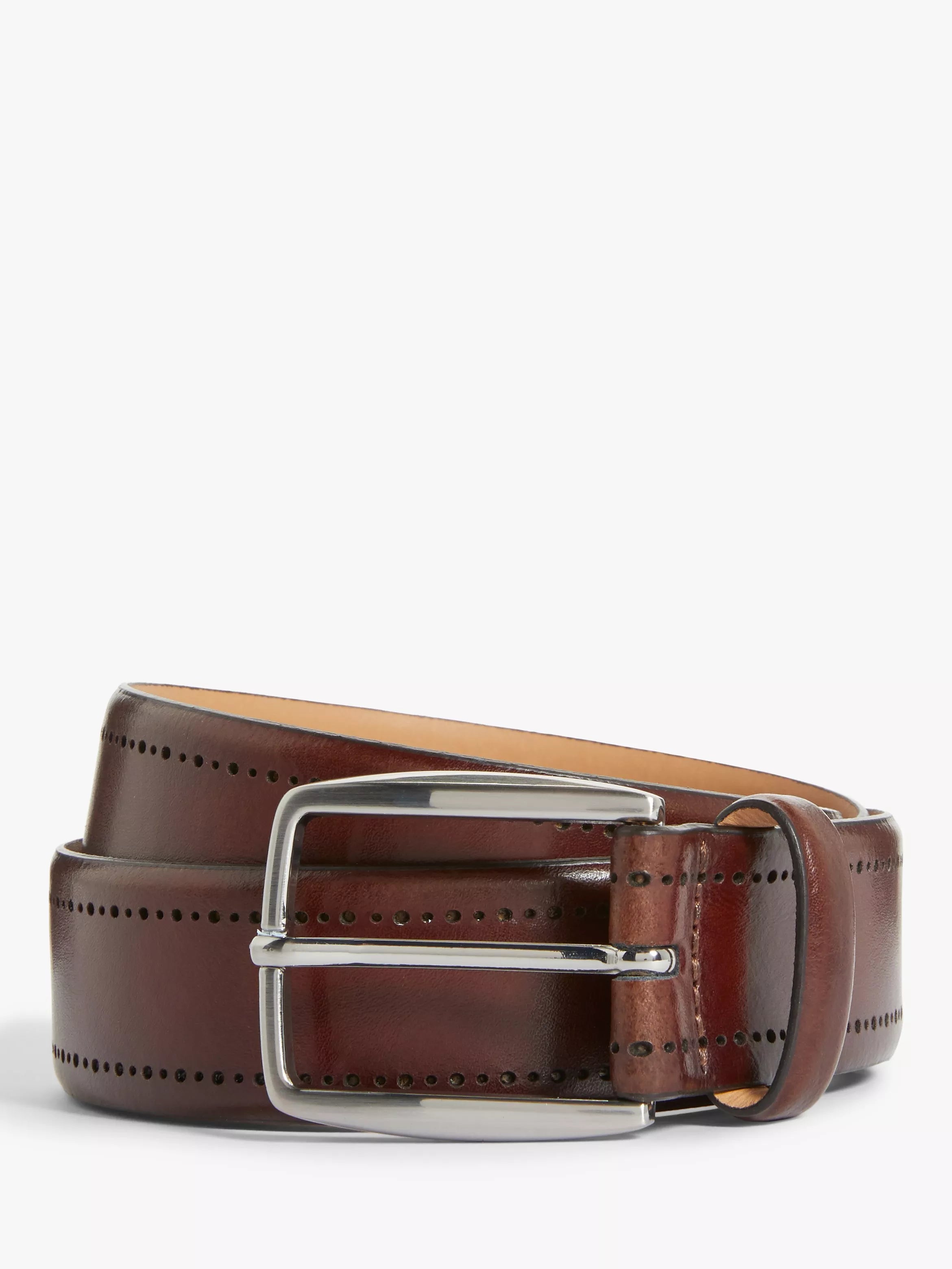 John Lewis belt brogue detail leather 35mm (British brand)