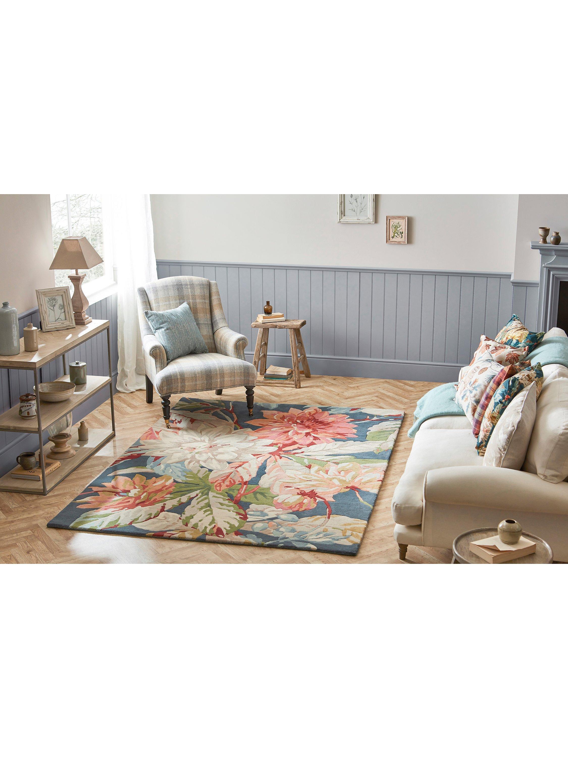 Sanderson Dhalia Rosehip floral rug 200x140cm - British product