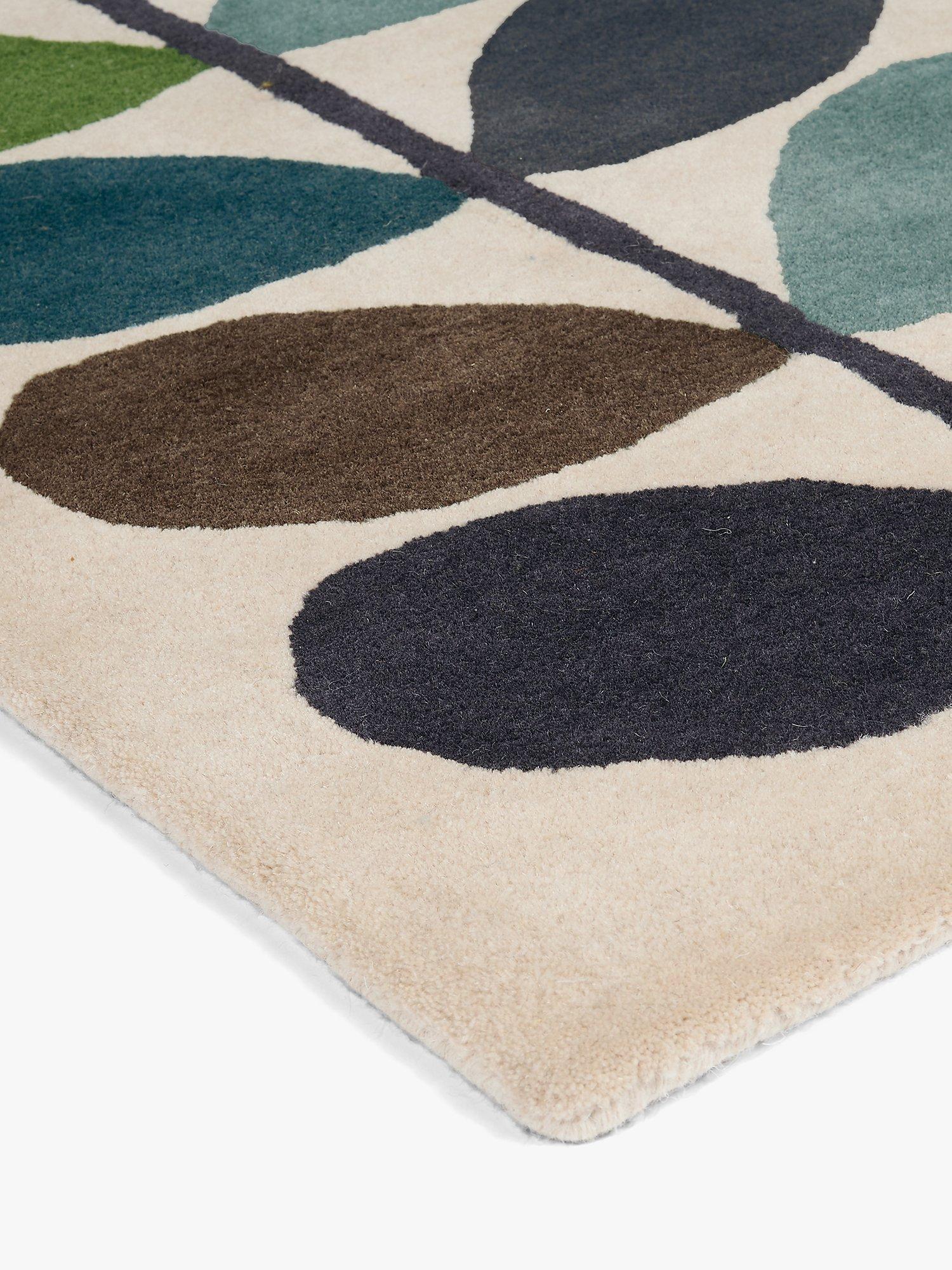 Orla Kiely Linear Stem wool rug, imported from the UK