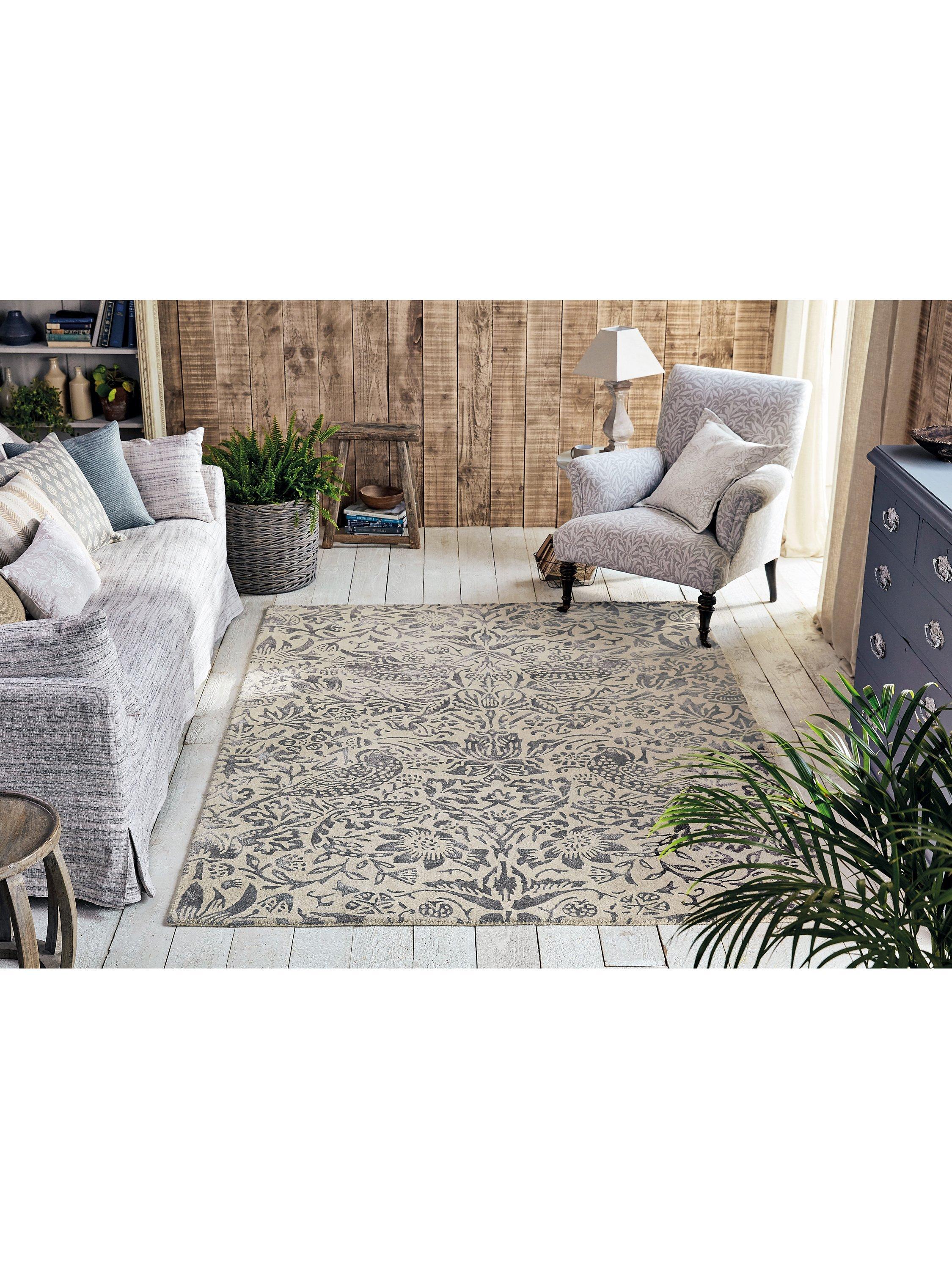 Morris & Co Strawberry Thief wool rug 200x140cm, imported from the UK