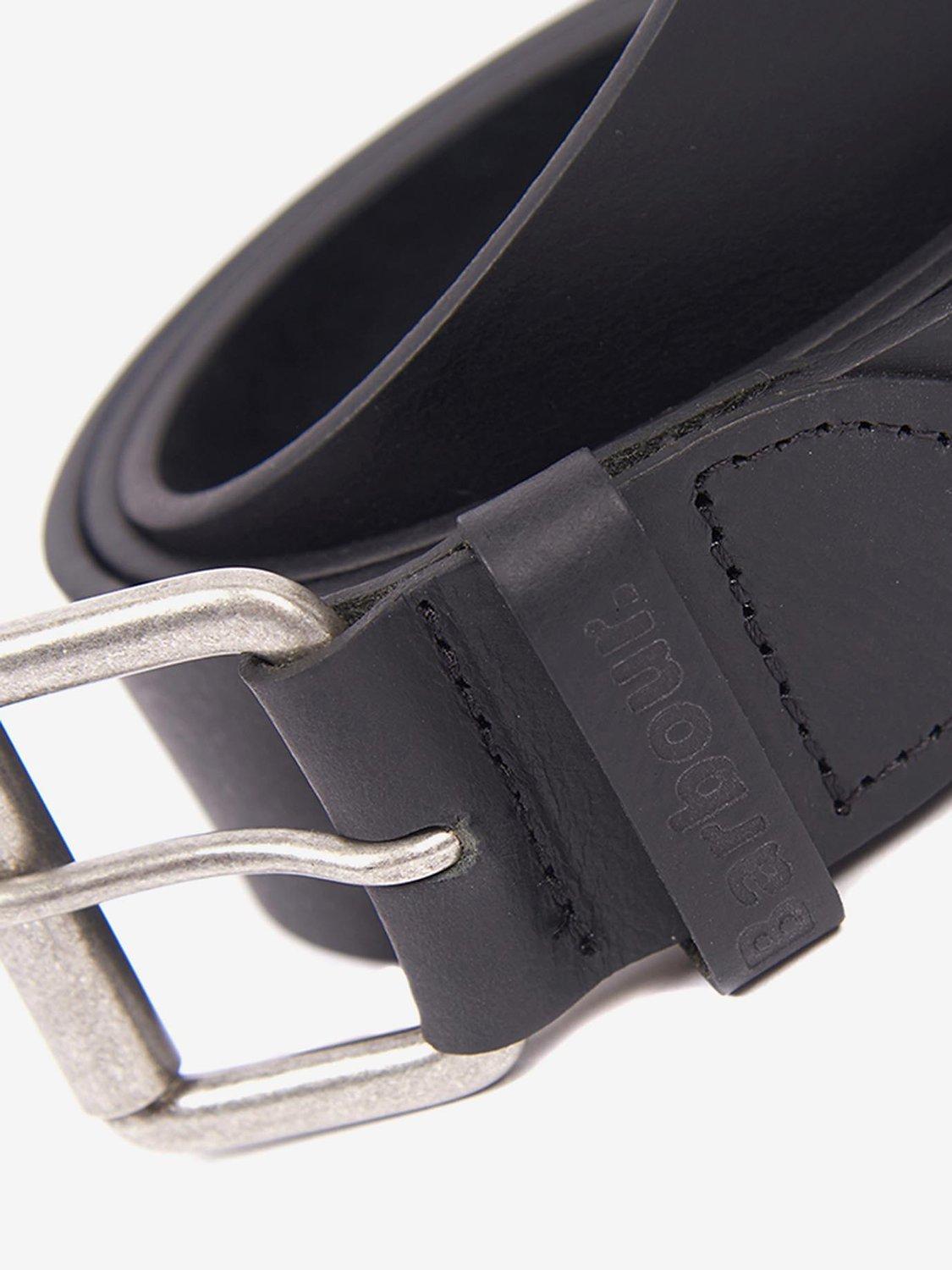 Barbour Matt Leather Belt in Black (British brand)