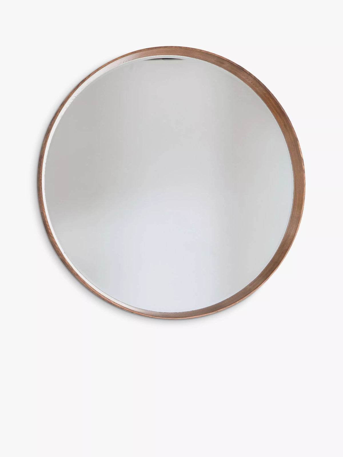 Gallery Direct Keaton Round Wood Frame Wall Mirror, Oak, 73cm
