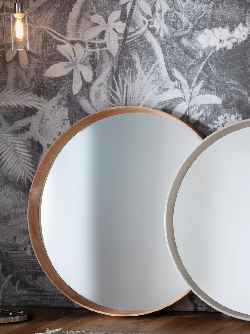 Gallery Direct Keaton round wood mirror 100cm (British brand)