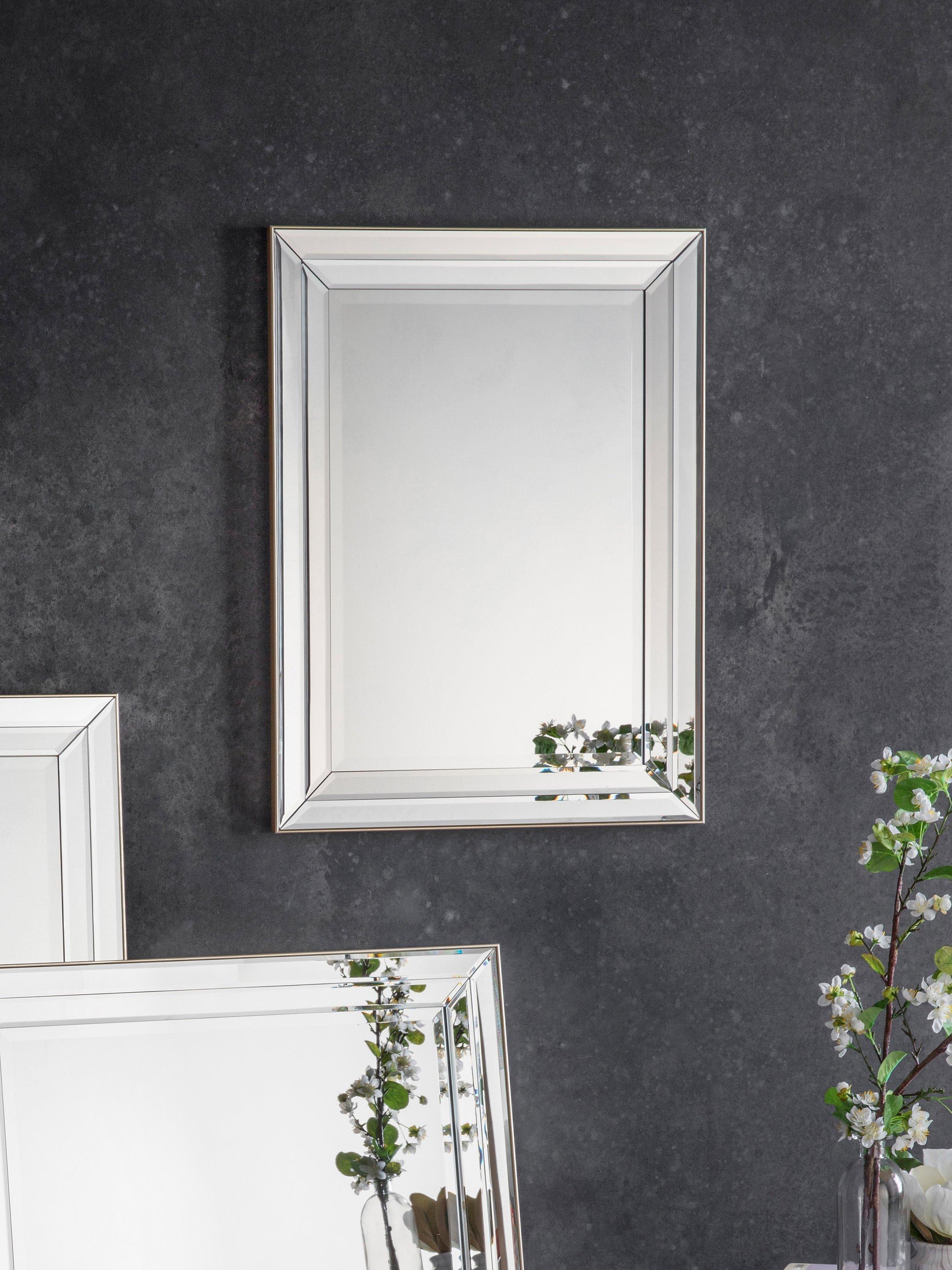 Gallery Direct Roswell bevelled glass wall mirror 100x80cm, UK version