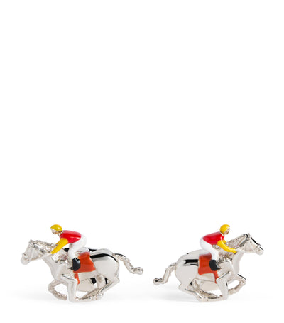 Harrods Deakin & Francis Sterling Silver Horse and Jockey Cufflinks- Buy online at McGrocer