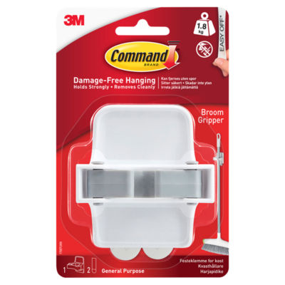 ASDA Command Broom Gripper 1 Hook 2 Strips Wall Mounted Broom Holder- Buy online at McGrocer