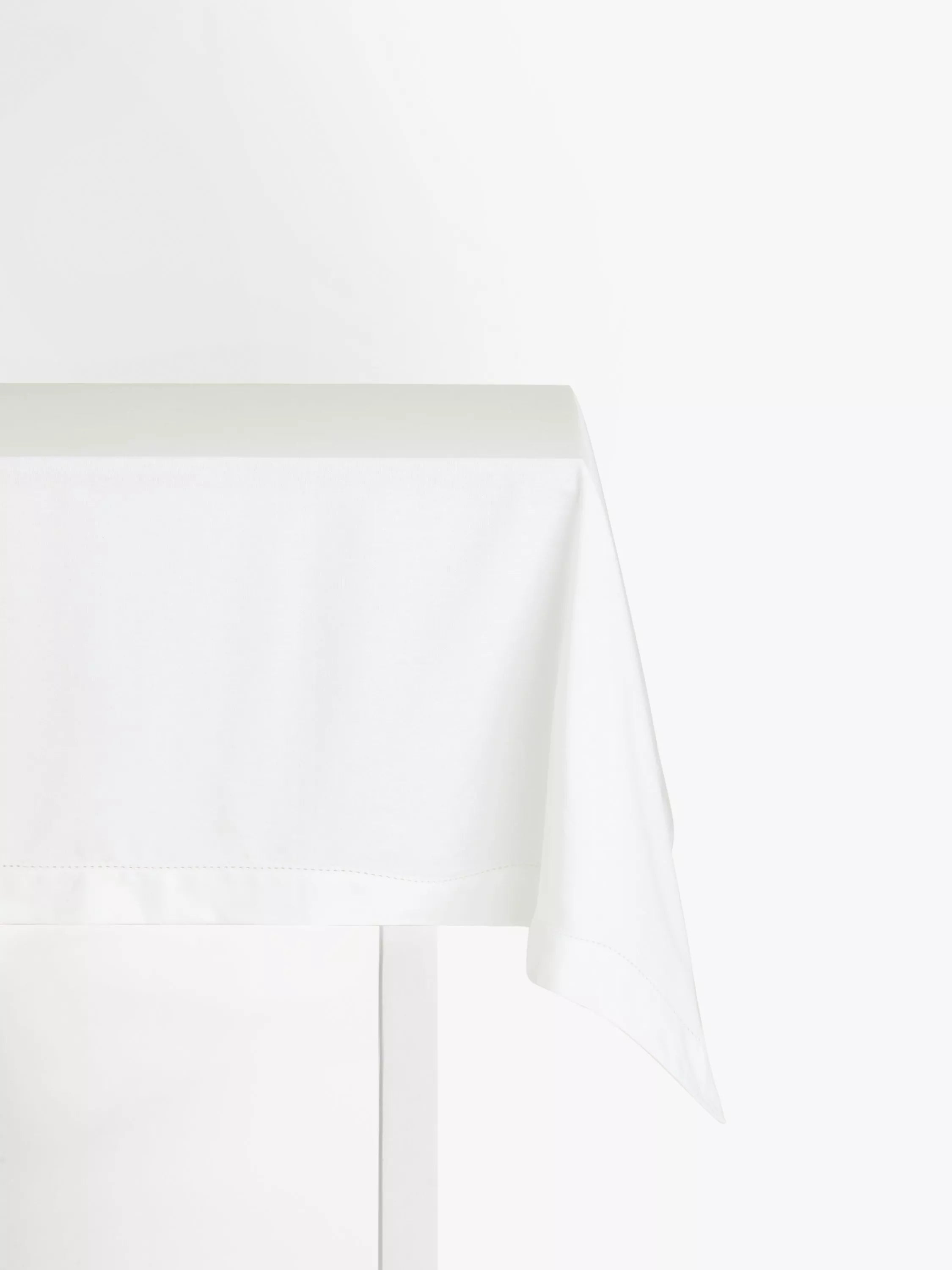 John Lewis Hem Stitch organic cotton white tablecloth 320x160cm, UK version