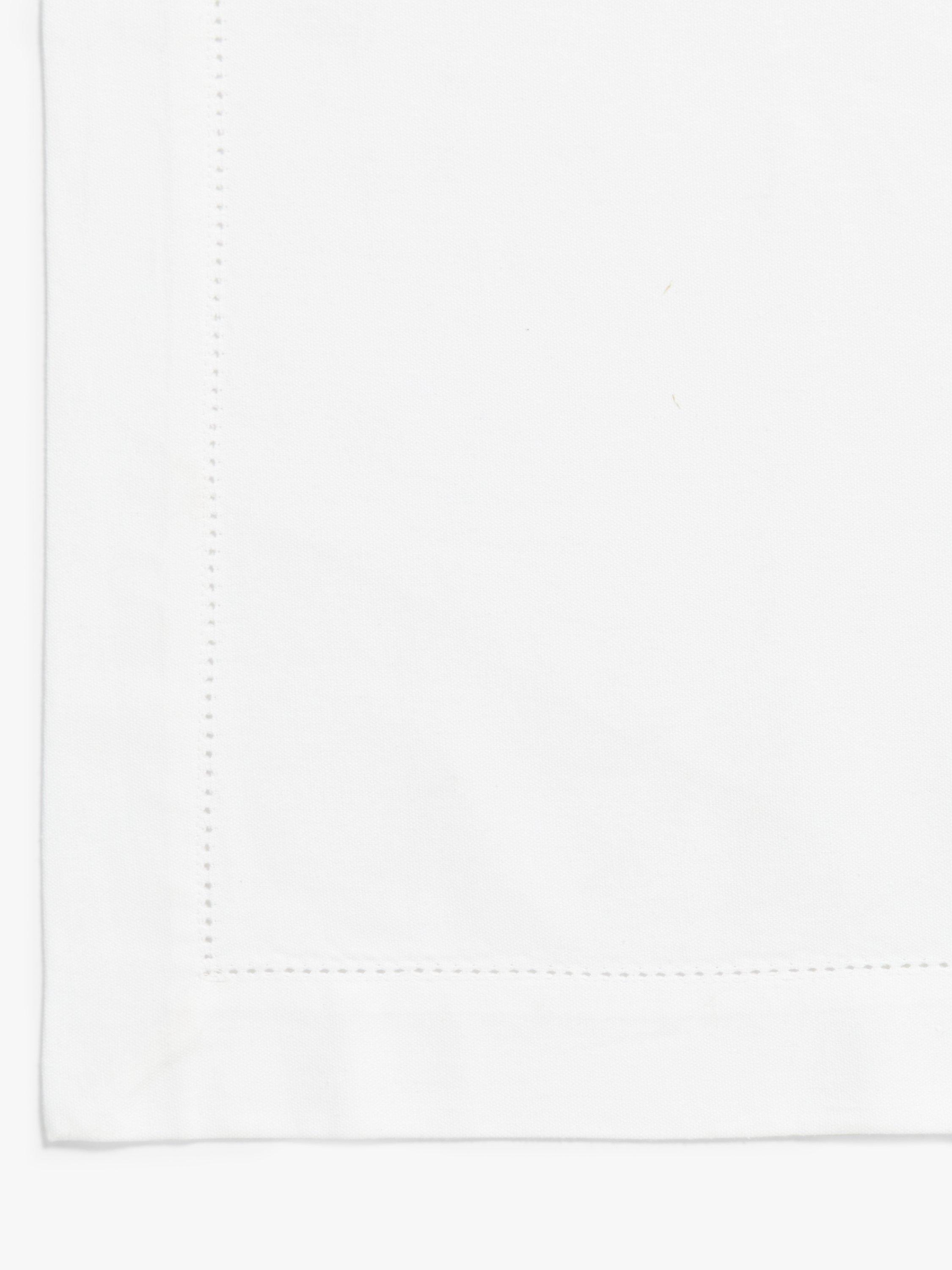 John Lewis Hem Stitch organic cotton white tablecloth 320x160cm, UK version