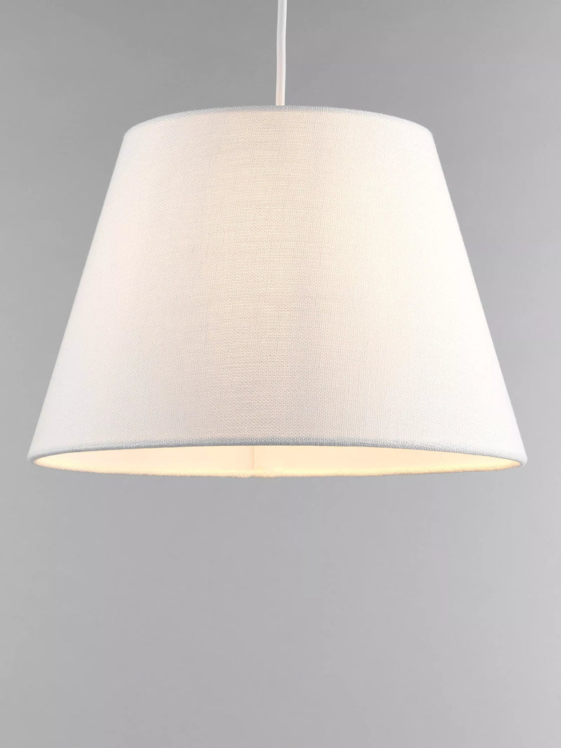 John Lewis Sophia Pure Linen Tapered Lampshade, Lily White, Dia.25cm