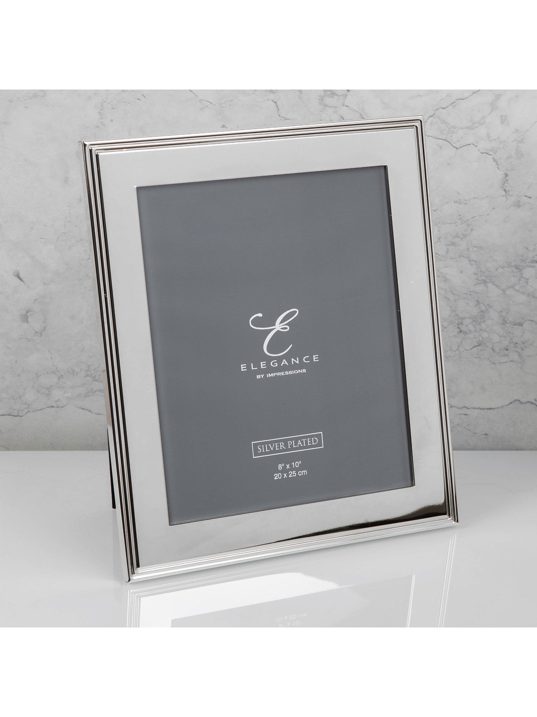 Elegance by Impressions silver plated ribbed photo frame - British product