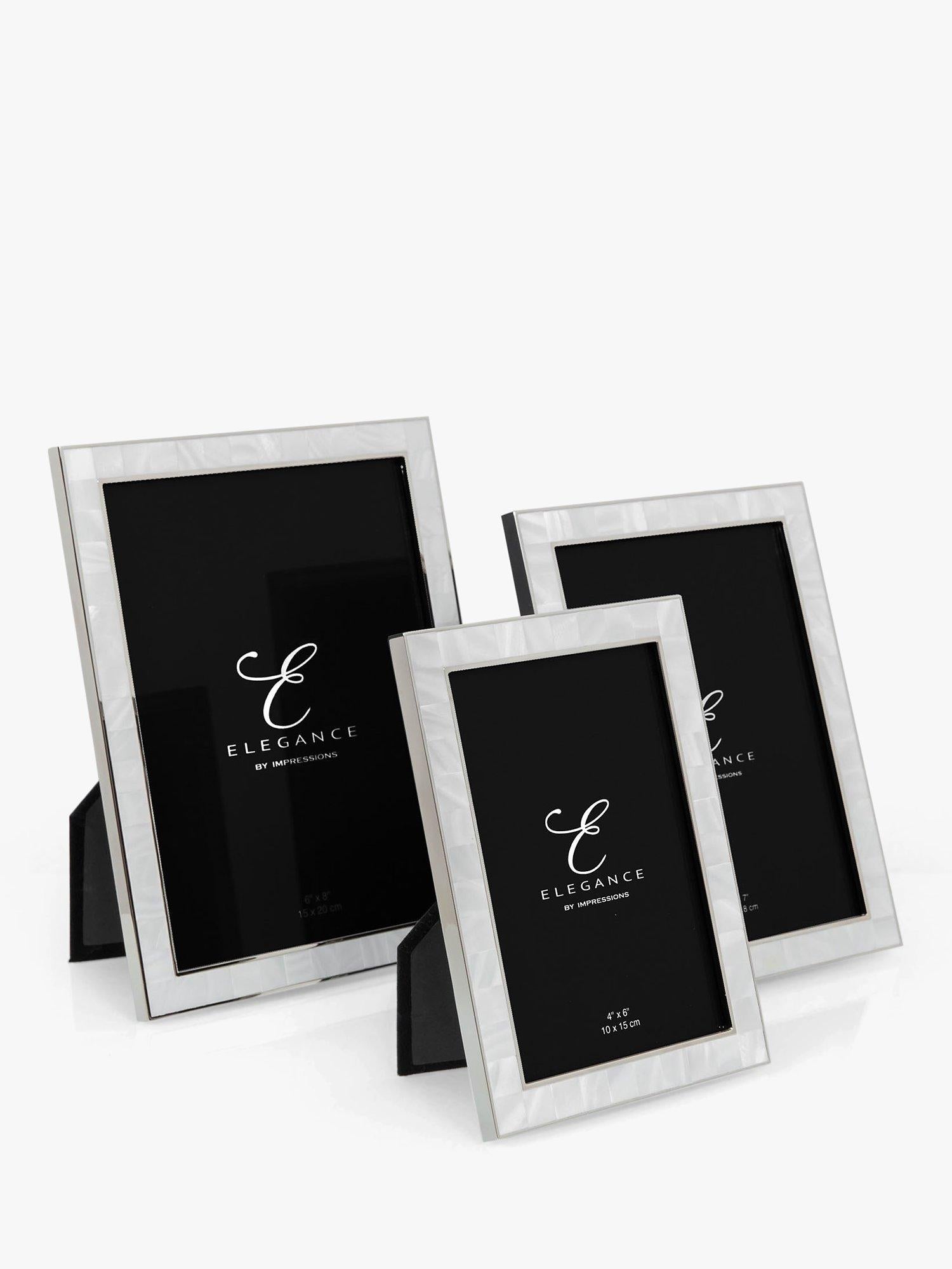 Elegance by Impressions Mother Of Pearl Photo Frame White - British product
