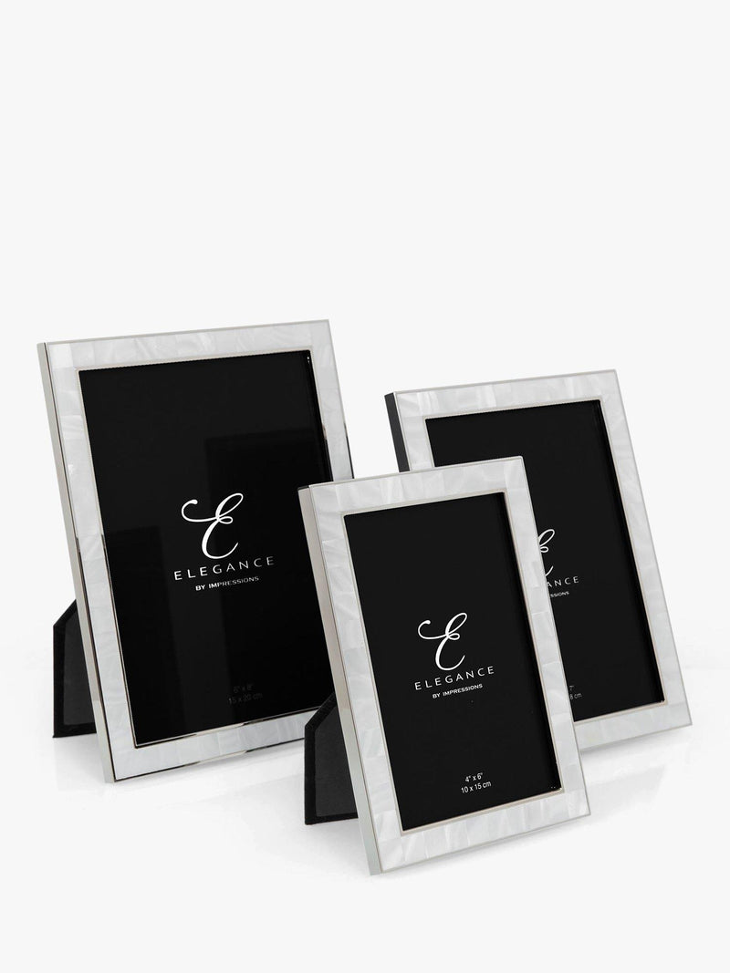 Elegance by Impressions Mother Of Pearl Photo Frame White - British product
