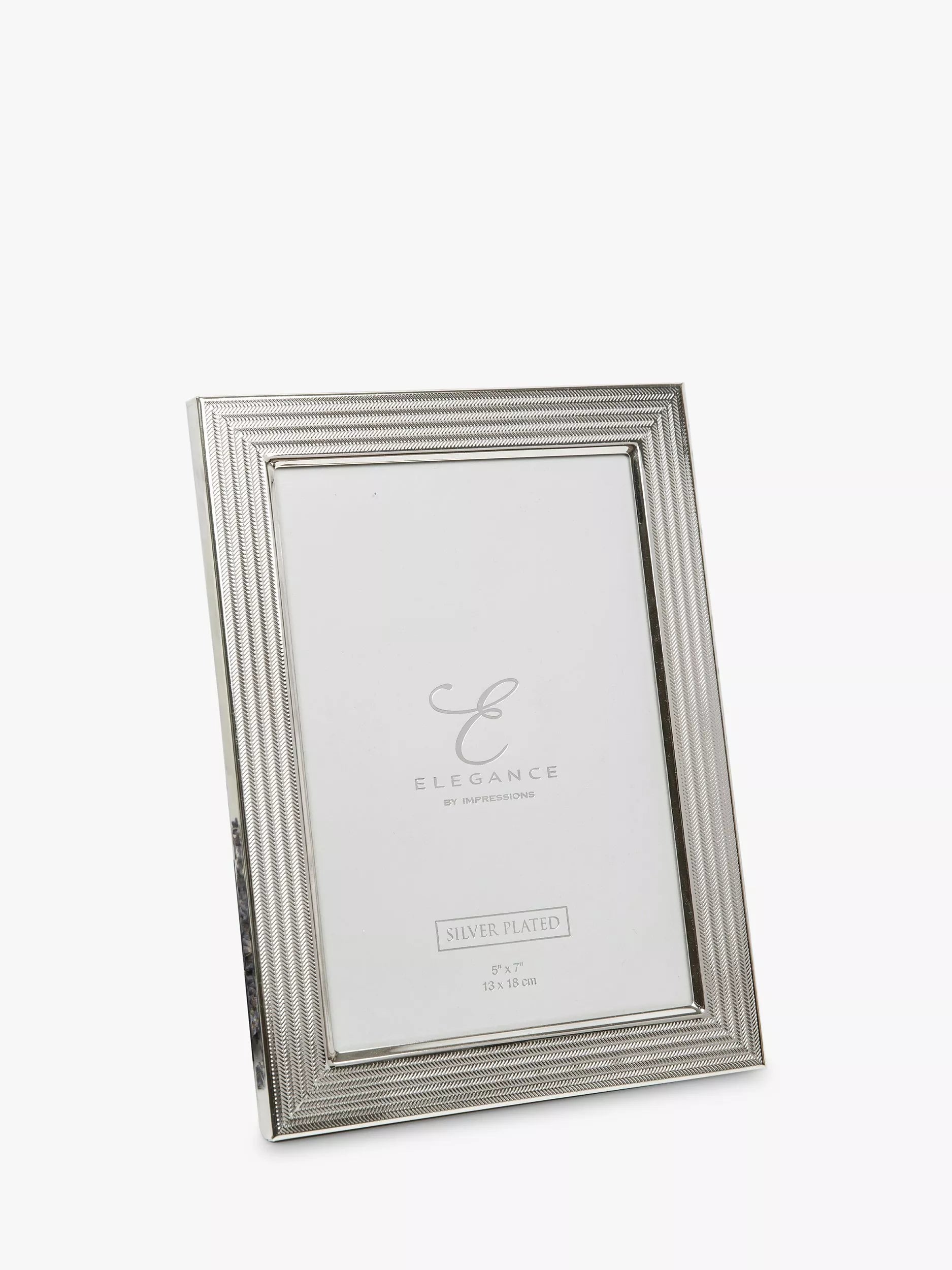 Elegance by Impressions herringbone silver plated photo frame - British product