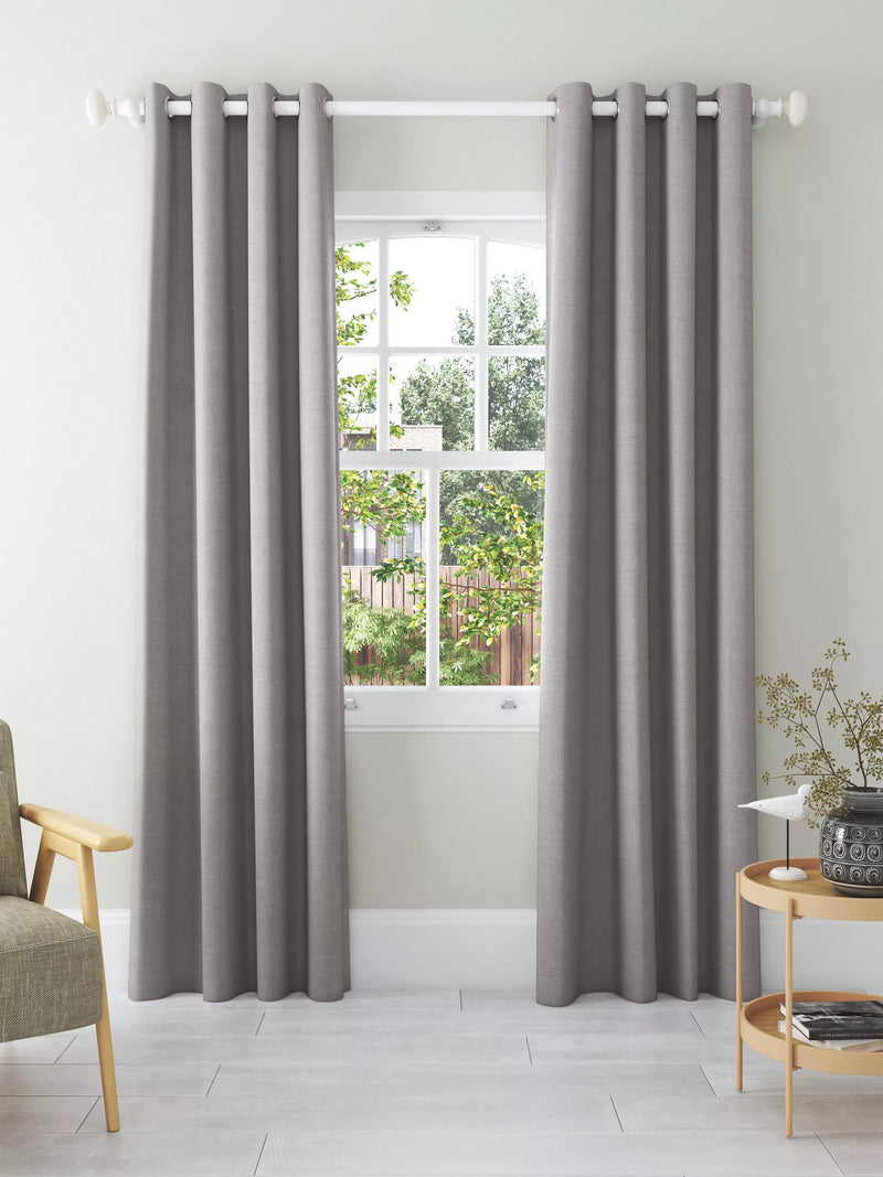 John Lewis Textured Weave Pair Blackout Lined Eyelet Curtains - 274cm Drop
