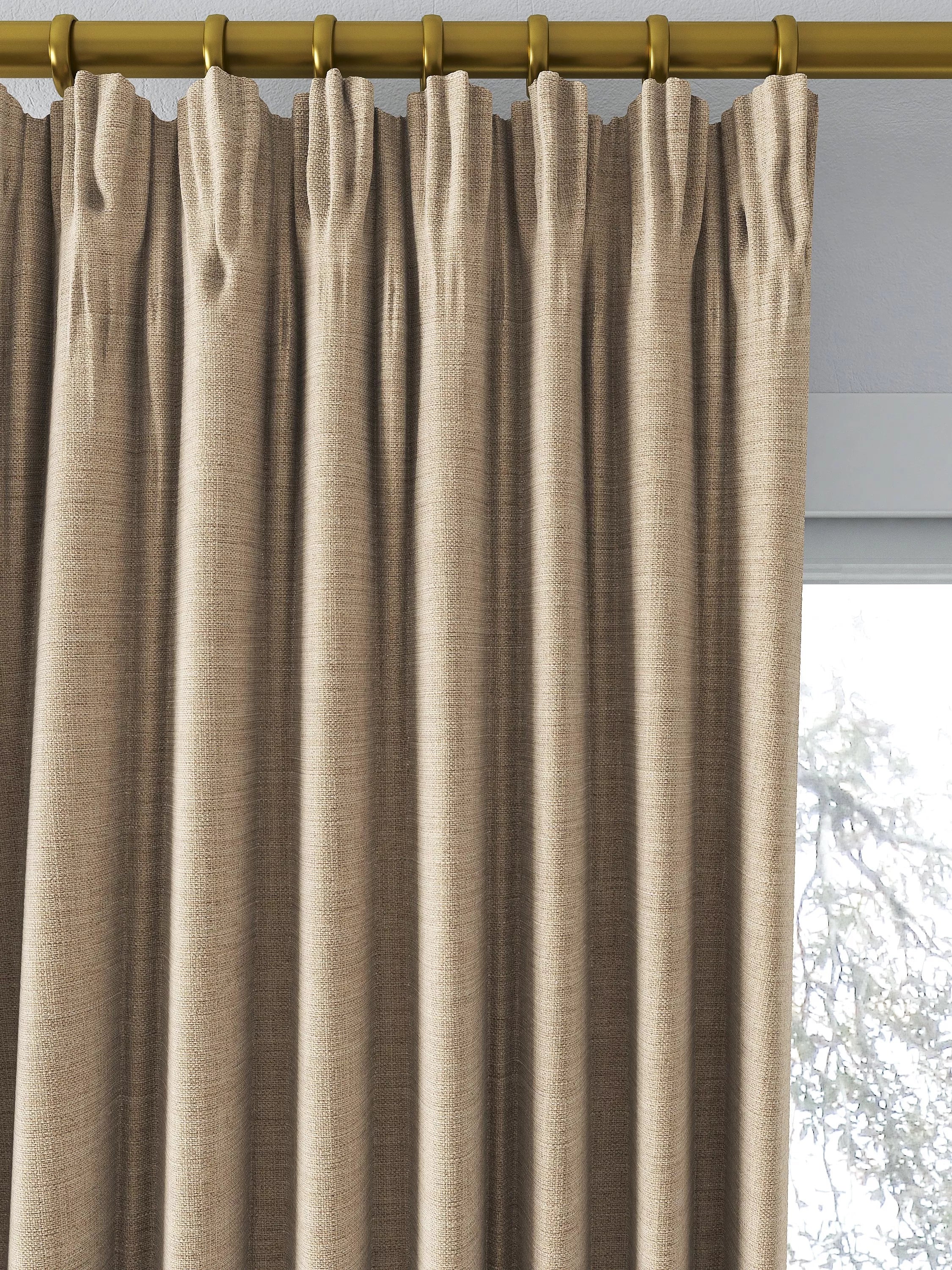 John Lewis Textured Weave Pair Blackout Lined Pencil Pleat Curtains