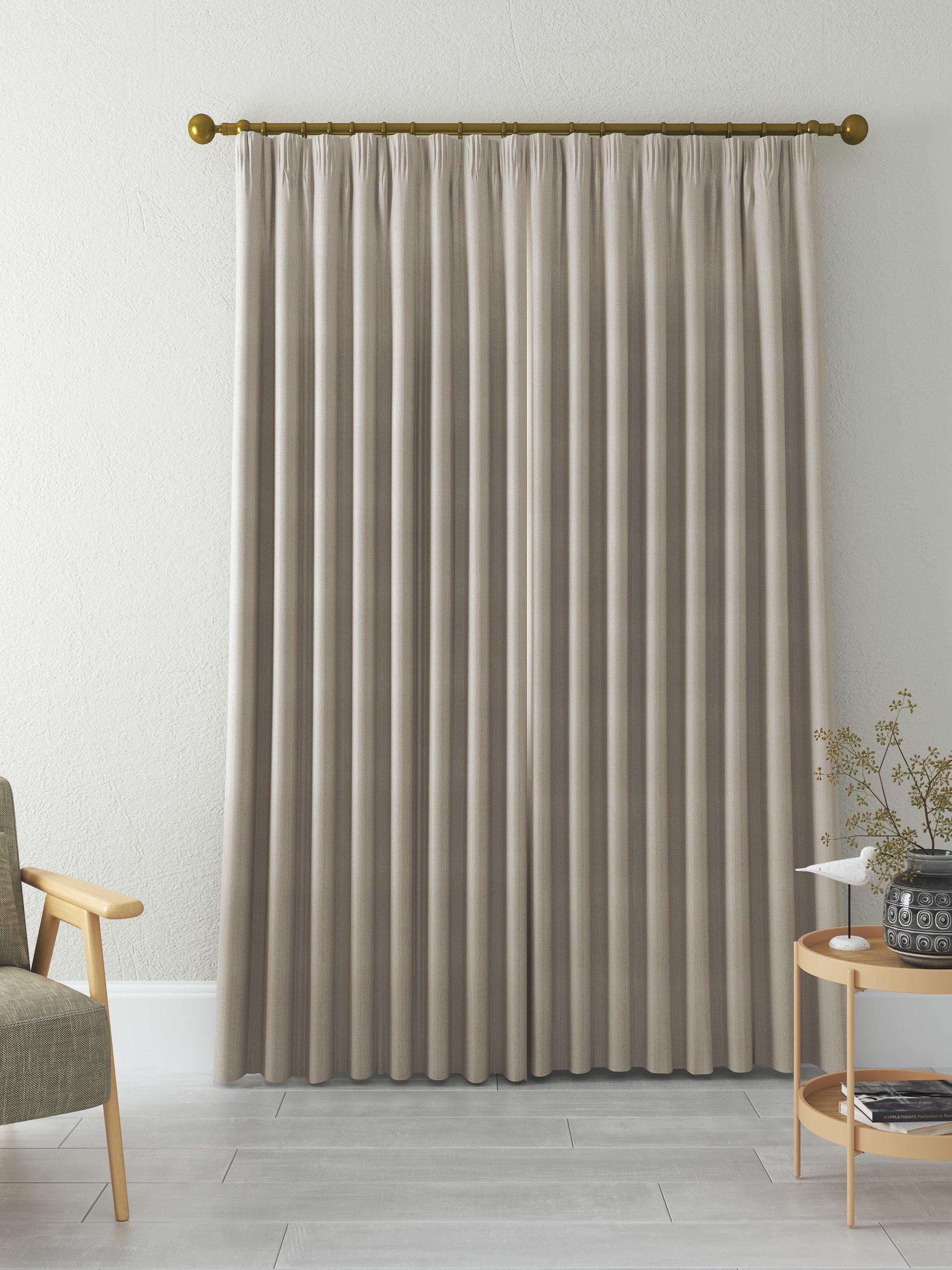 John Lewis herringbone lined pencil pleat curtains 228cm drop (British brand)