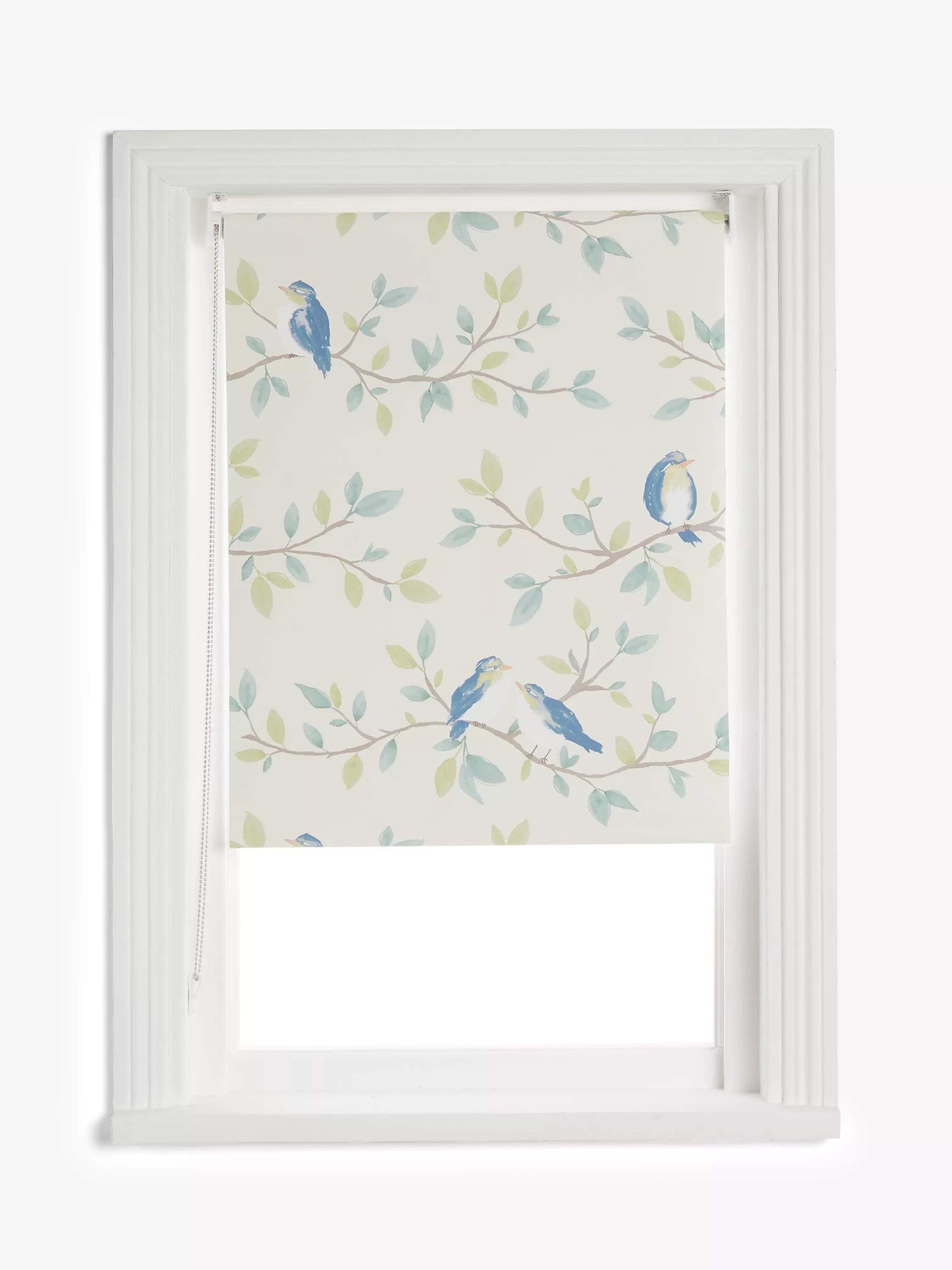 John Lewis Songbirds blackout roller blind greige (British brand)