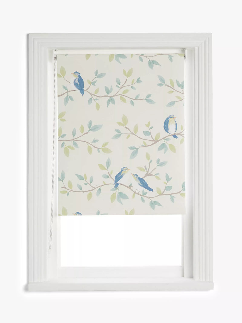 John Lewis Songbirds blackout roller blind greige (British brand)
