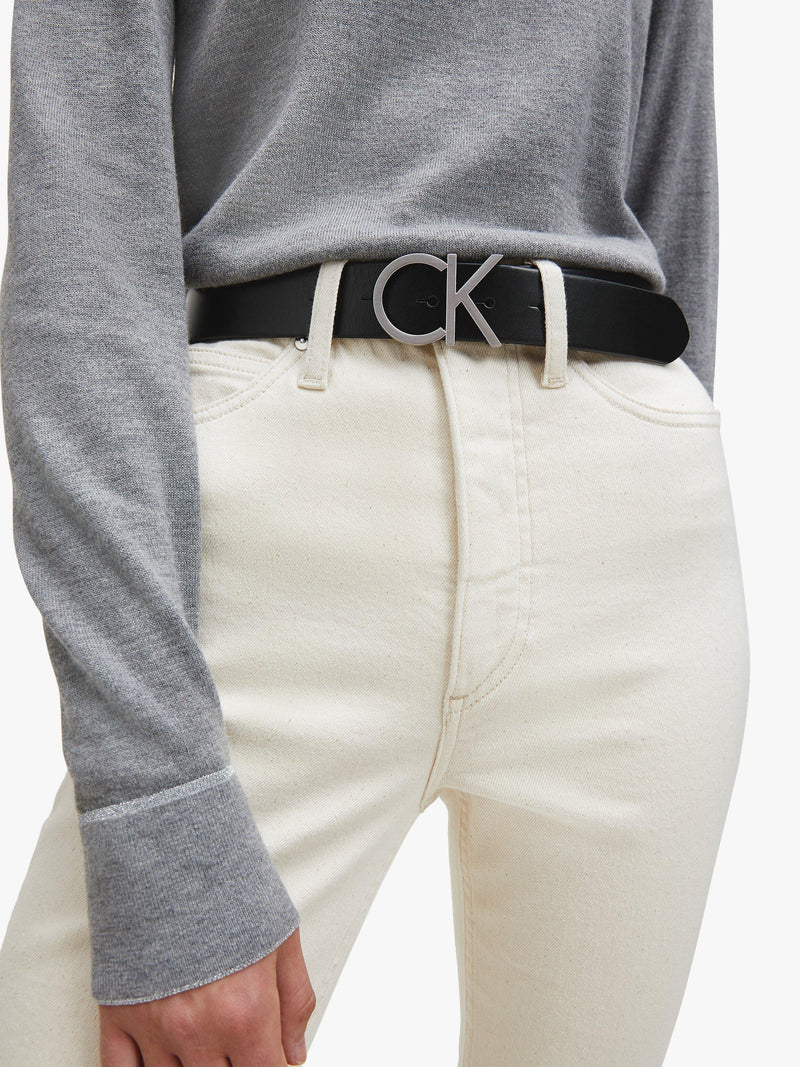 Calvin Klein adjustable leather belt black, UK version