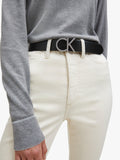 Calvin Klein adjustable leather belt black, UK version