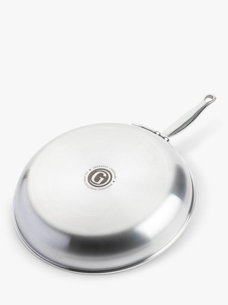 GreenPan Premiere Stainless Steel Ceramic Non-Stick Frying Pan, UK version