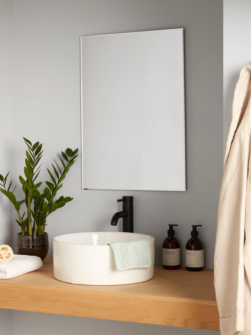 John Lewis bevelled bathroom mirror silver 30x40cm, imported from the UK