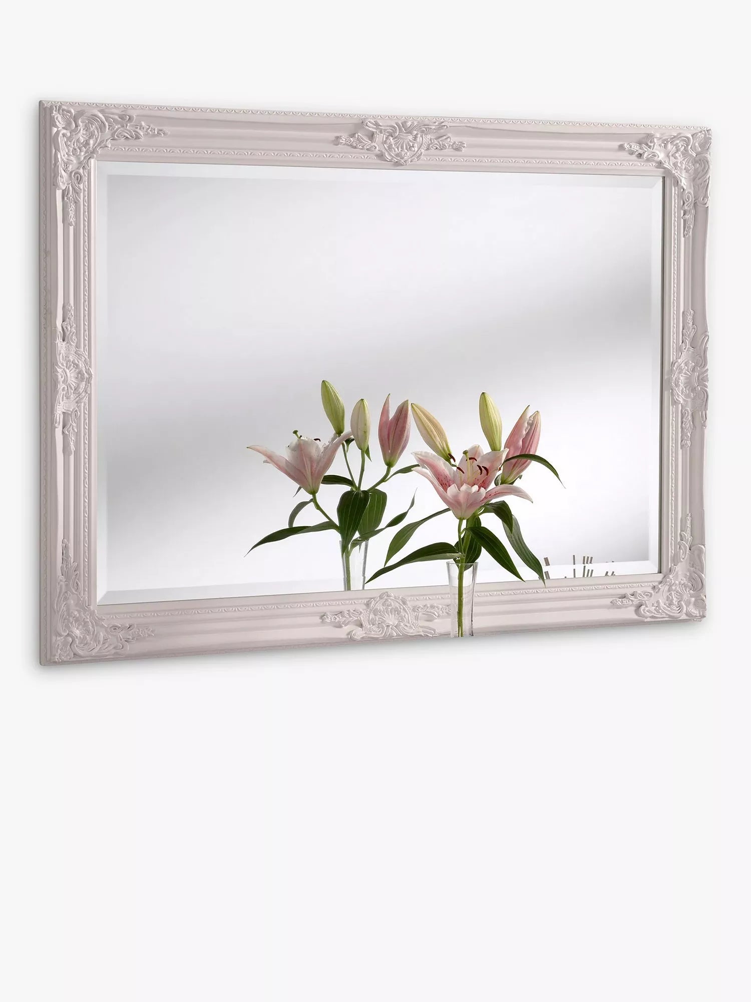 Yearn Baroque Rectangular Wood Framed Wall Mirror