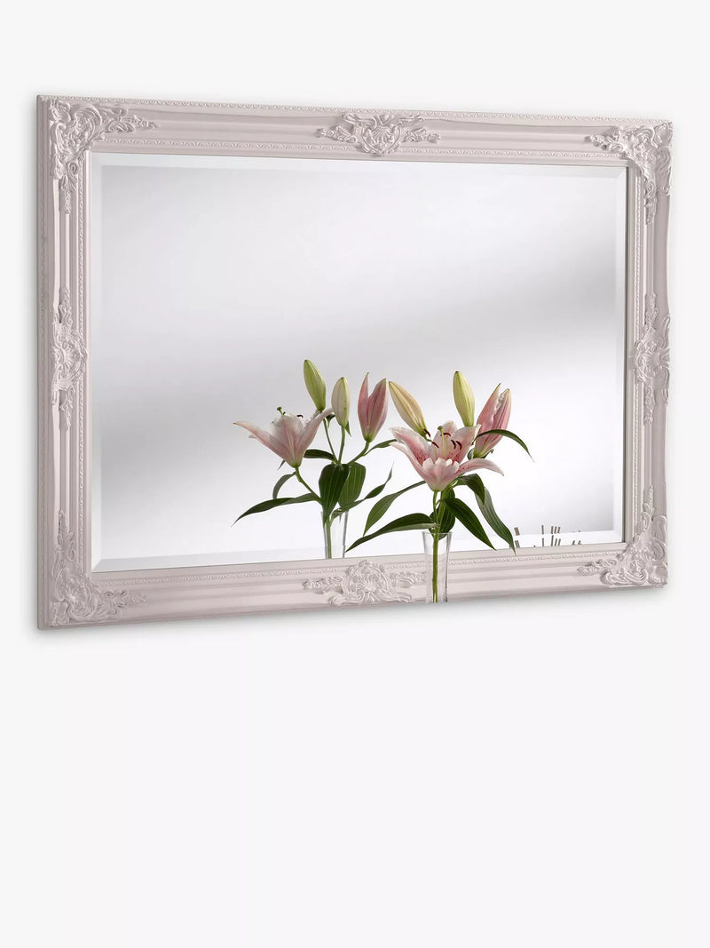 Yearn Baroque Rectangular Wood Framed Wall Mirror