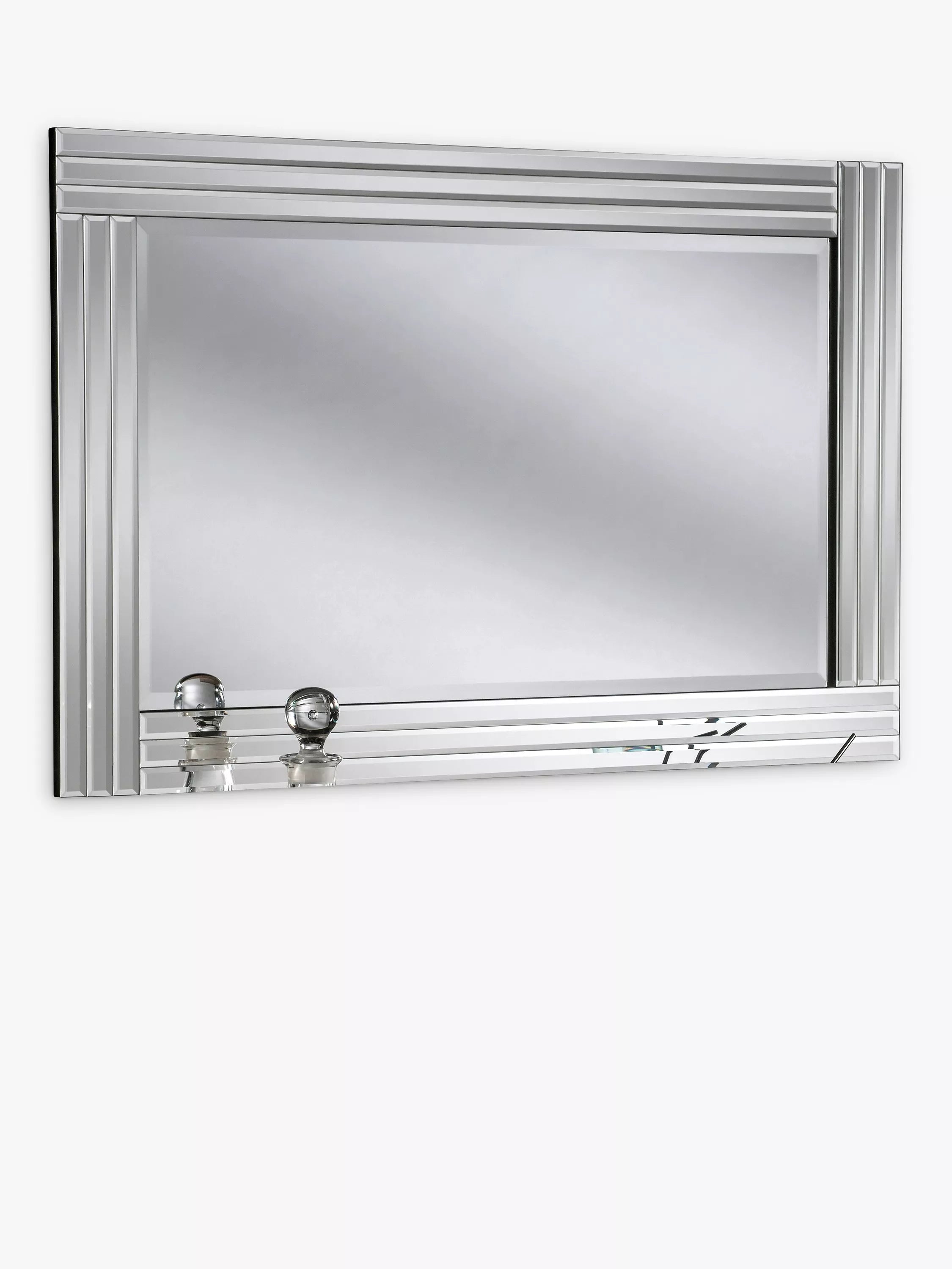 Yearn black framed bevelled glass rectangular wall mirror - British product