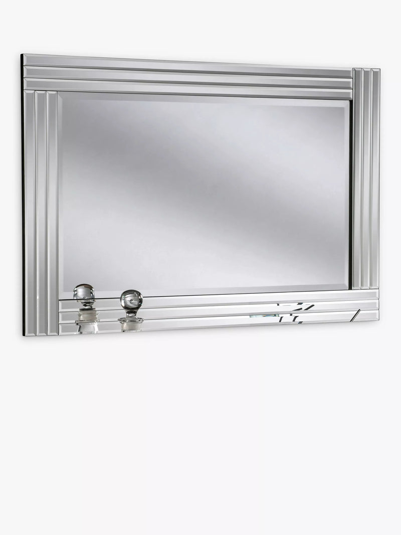 Yearn black framed bevelled glass rectangular wall mirror - British product