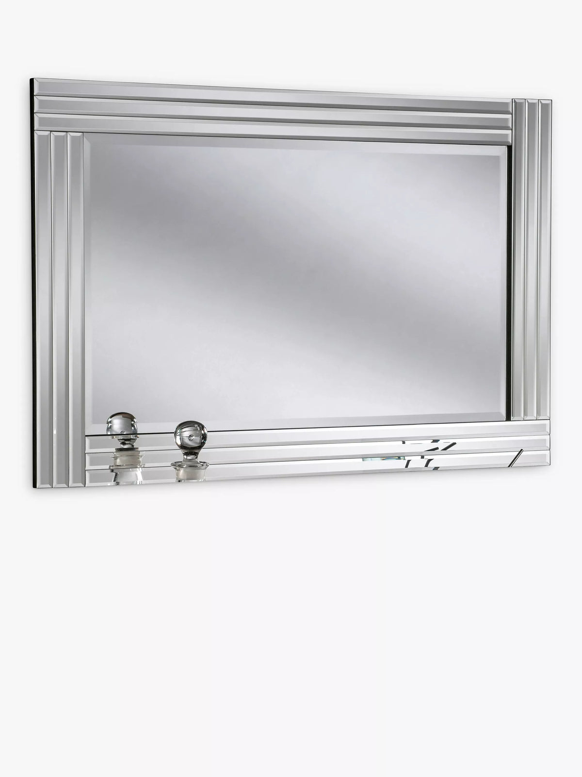 Yearn black framed bevelled glass rectangular wall mirror - British product
