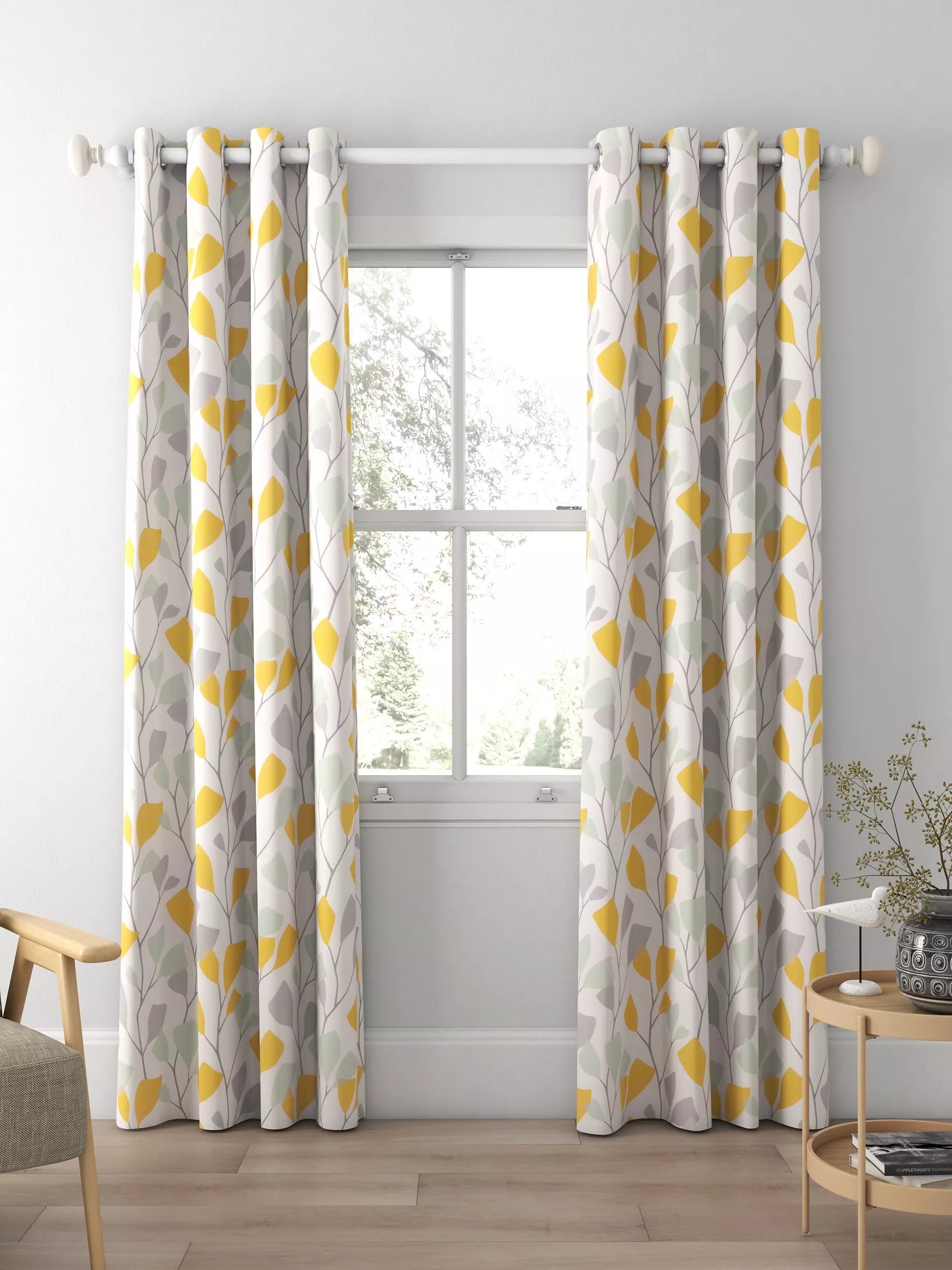 John Lewis Ines print lined eyelet curtains 228x137cm, imported from the UK