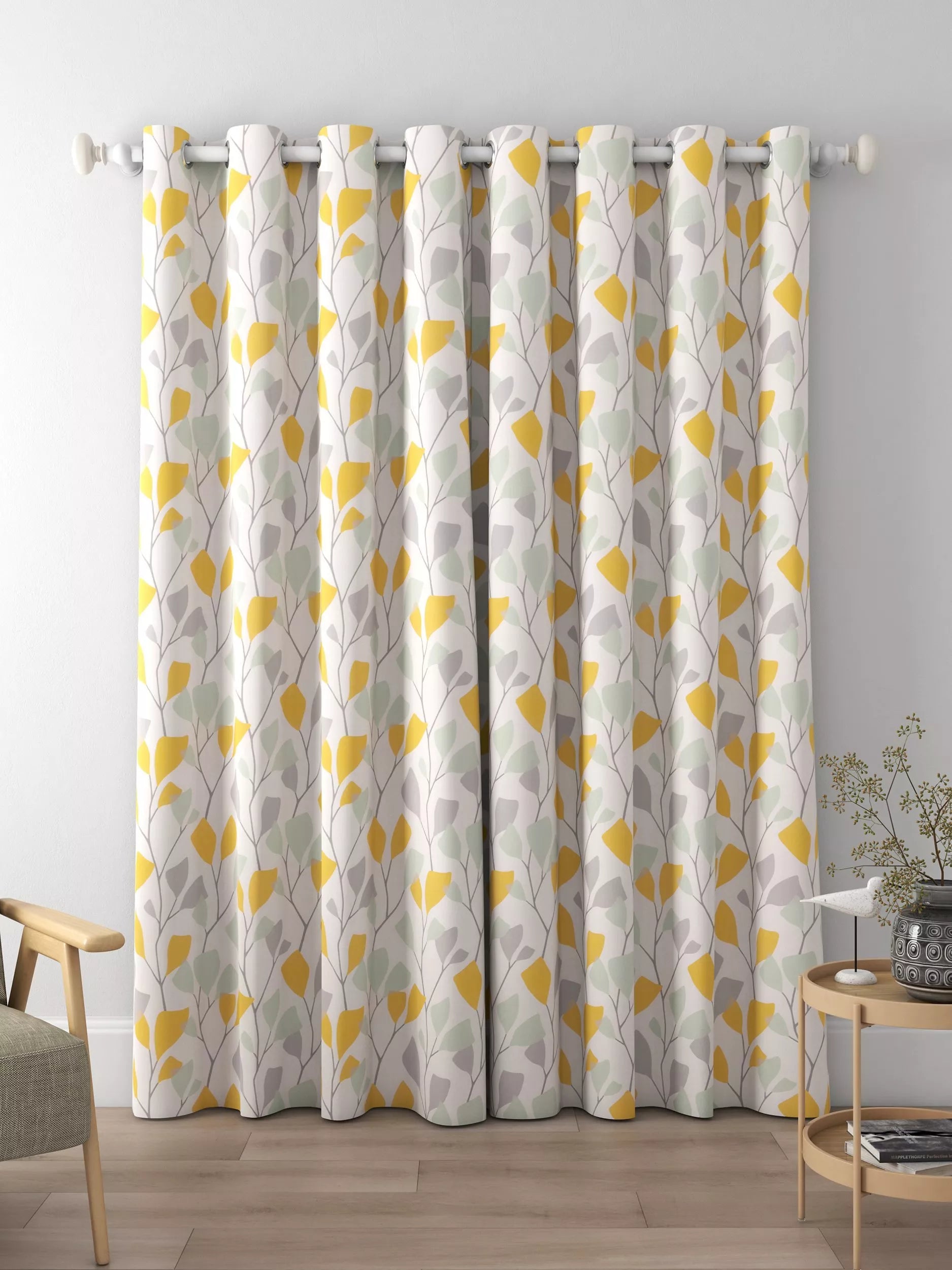 John Lewis Ines print lined eyelet curtains 228x137cm, imported from the UK