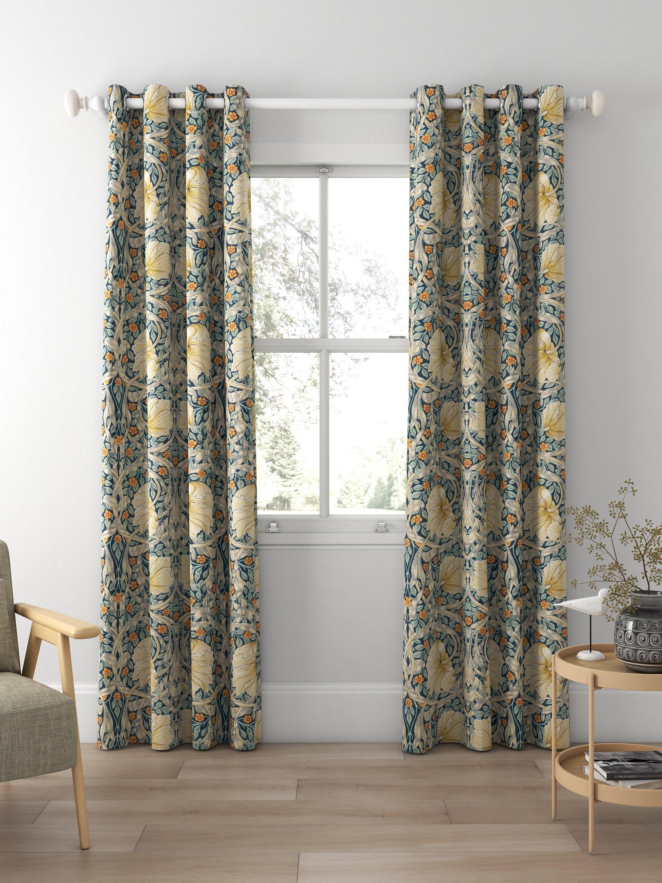 Morris & Co. Pimpernel eyelet curtains 137cm drop - British product
